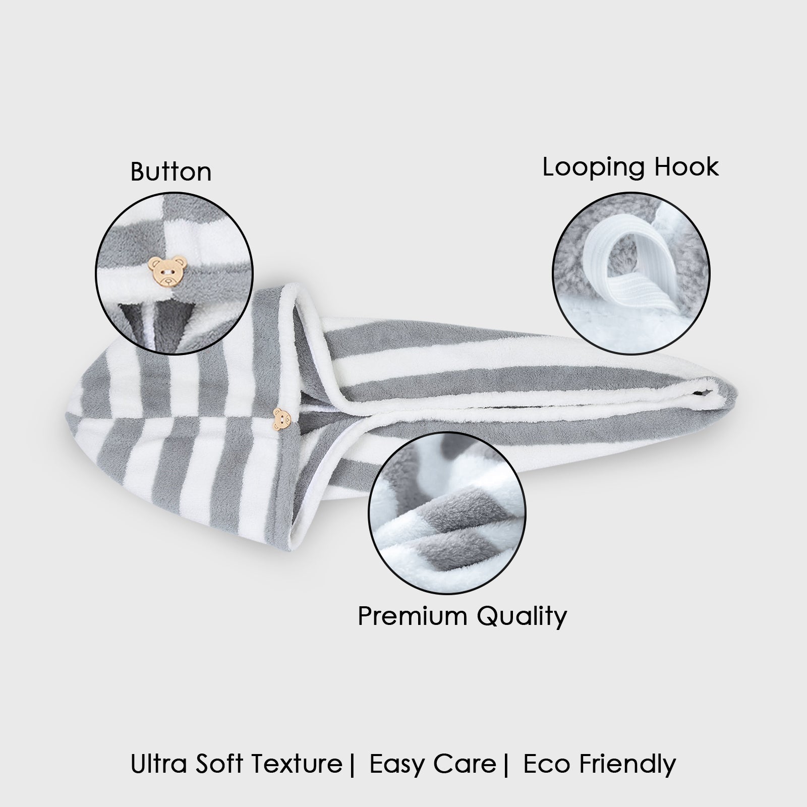 HOUSSE Blaze Microfiber Head Towel, Ultra Soft, Absorbent & Hair Wrap -300GSM