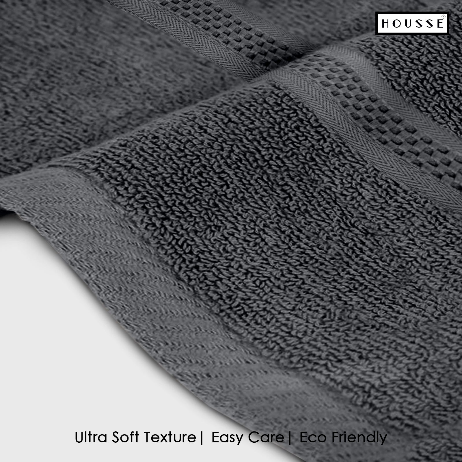 HOUSSE Nexora Cotton Towels | Quick Absorption & Faster Drying Towel | 600 GSM | Cotton Towel for Men/Women | Urban Comfort
