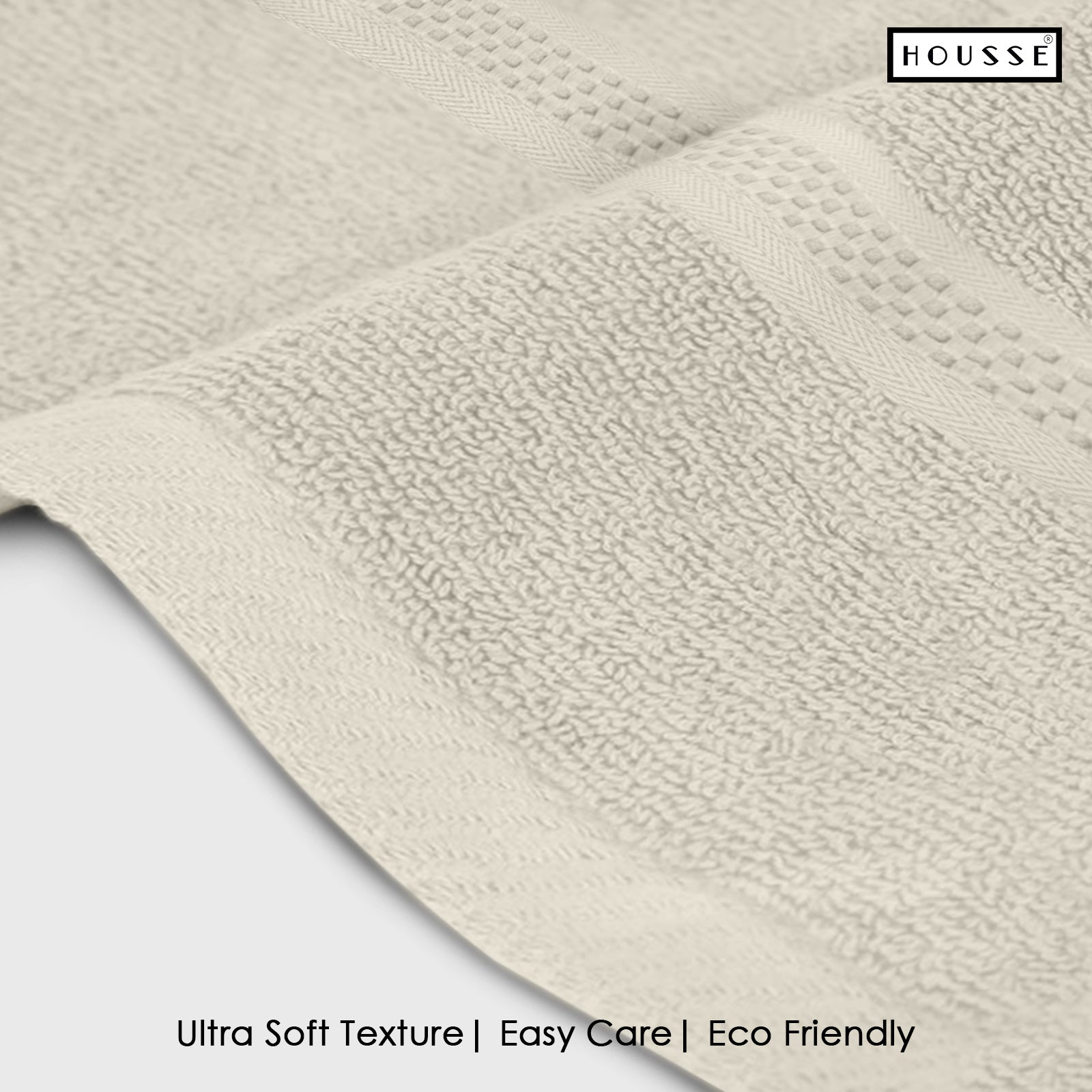 HOUSSE Nexora Cotton Towels | Quick Absorption & Faster Drying Towel | 600 GSM | Cotton Towel for Men/Women | Urban Comfort