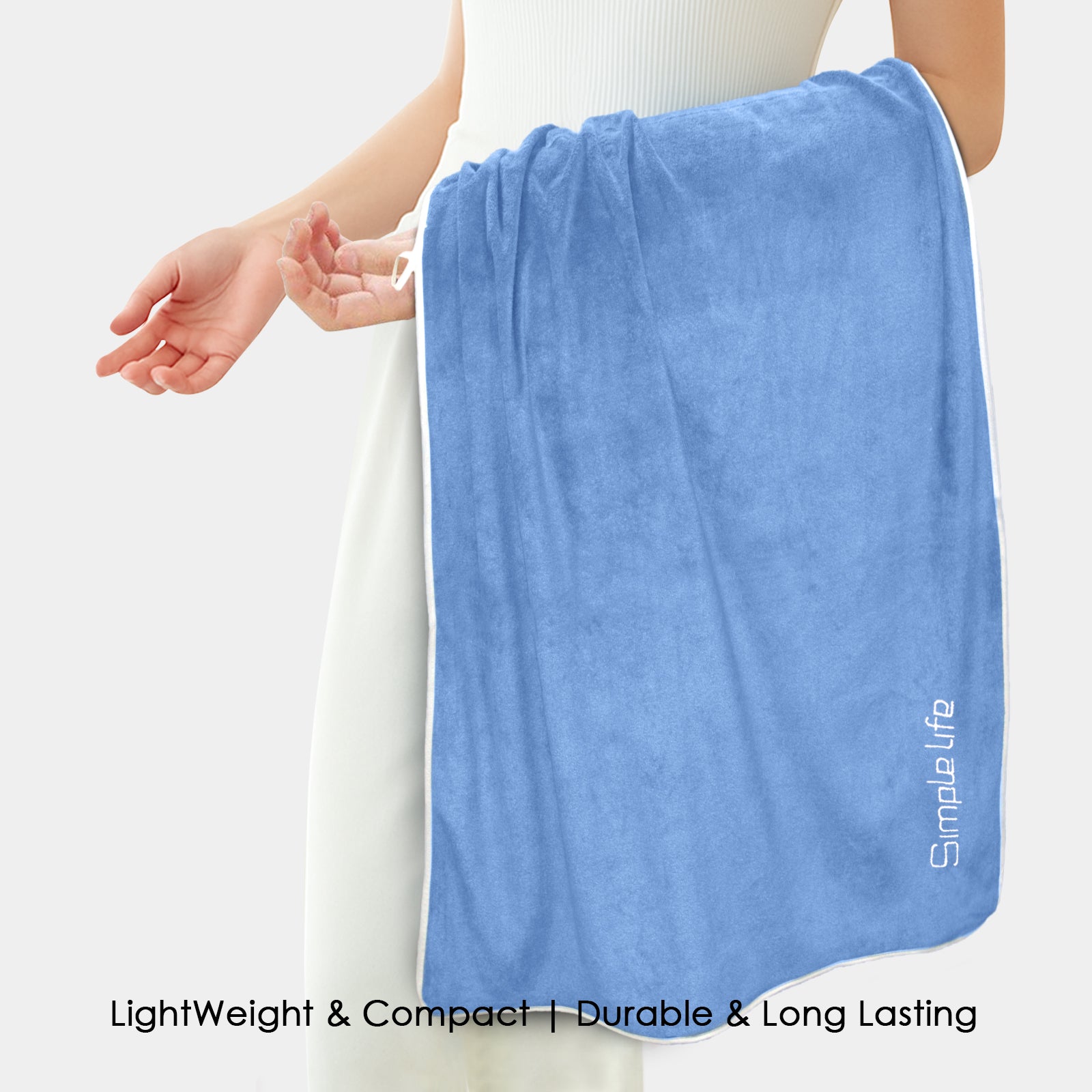 HOUSSE Premium Soft Microfiber Embroidery Bath Towel for Men, Women & Kids, 70x140cm Absorbent Quick-Drying Sweat Towel, 350 GSM Ideal for Gym, Beach, Outdoor