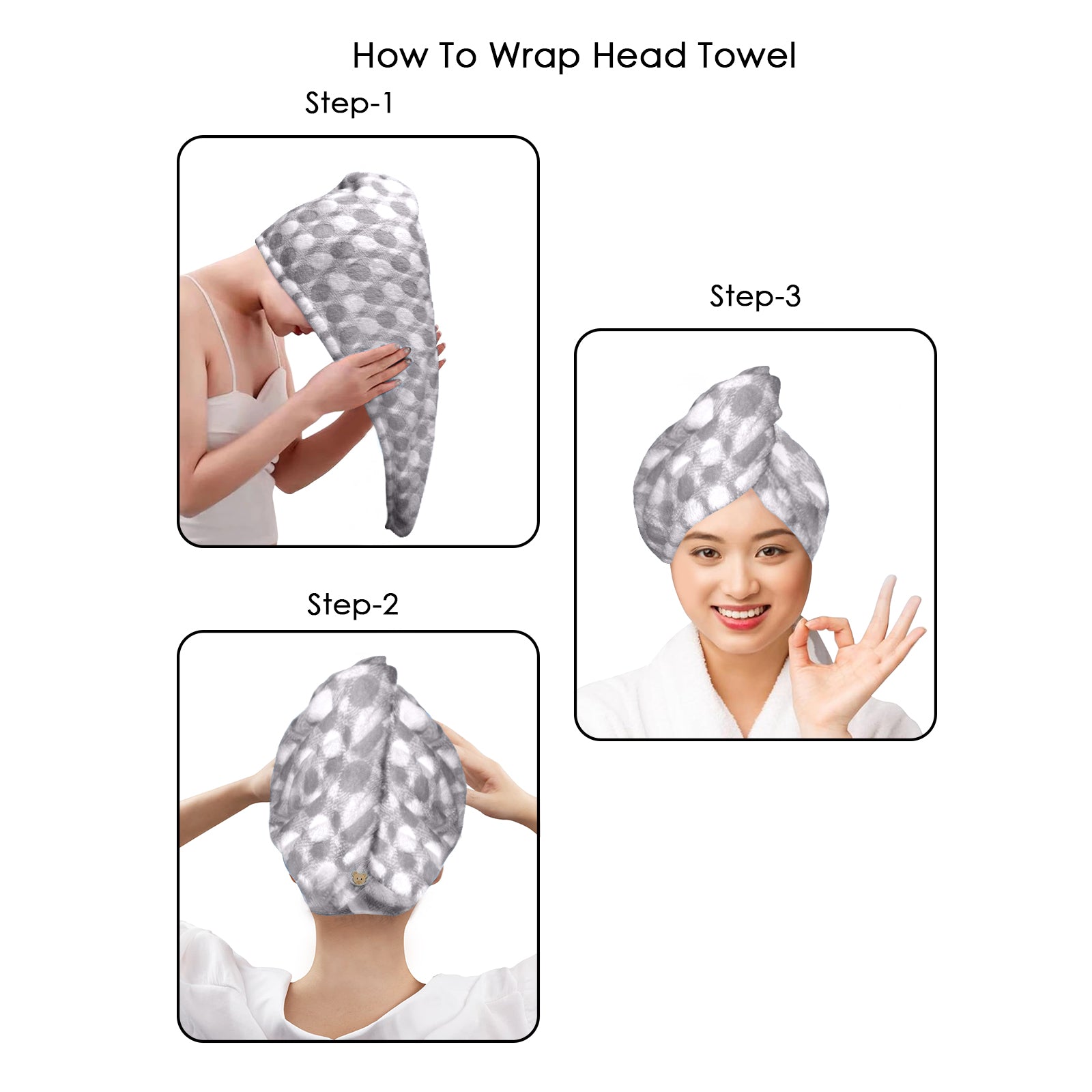 HOUSSE Ember Microfiber Head Towel, Ultra Soft, Absorbent & Hair Wrap