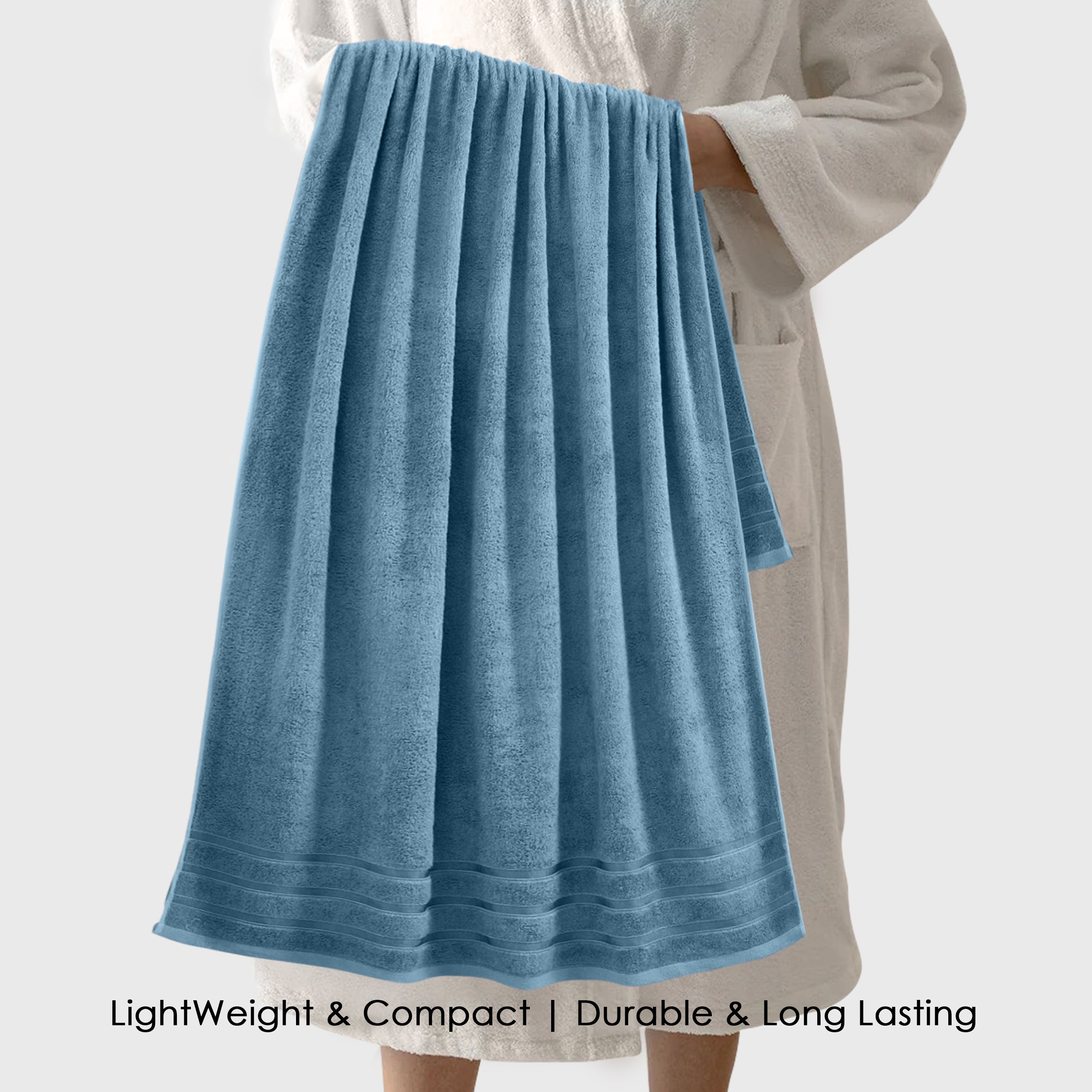 HOUSSE Haven Luxury Bamboo Zero-Twist Hand and Bath Towels – 600 GSM, Ultra-Soft, Eco-Friendly & Highly Absorbent – Organic Bamboo Hotel & Spa Hand Towel Set