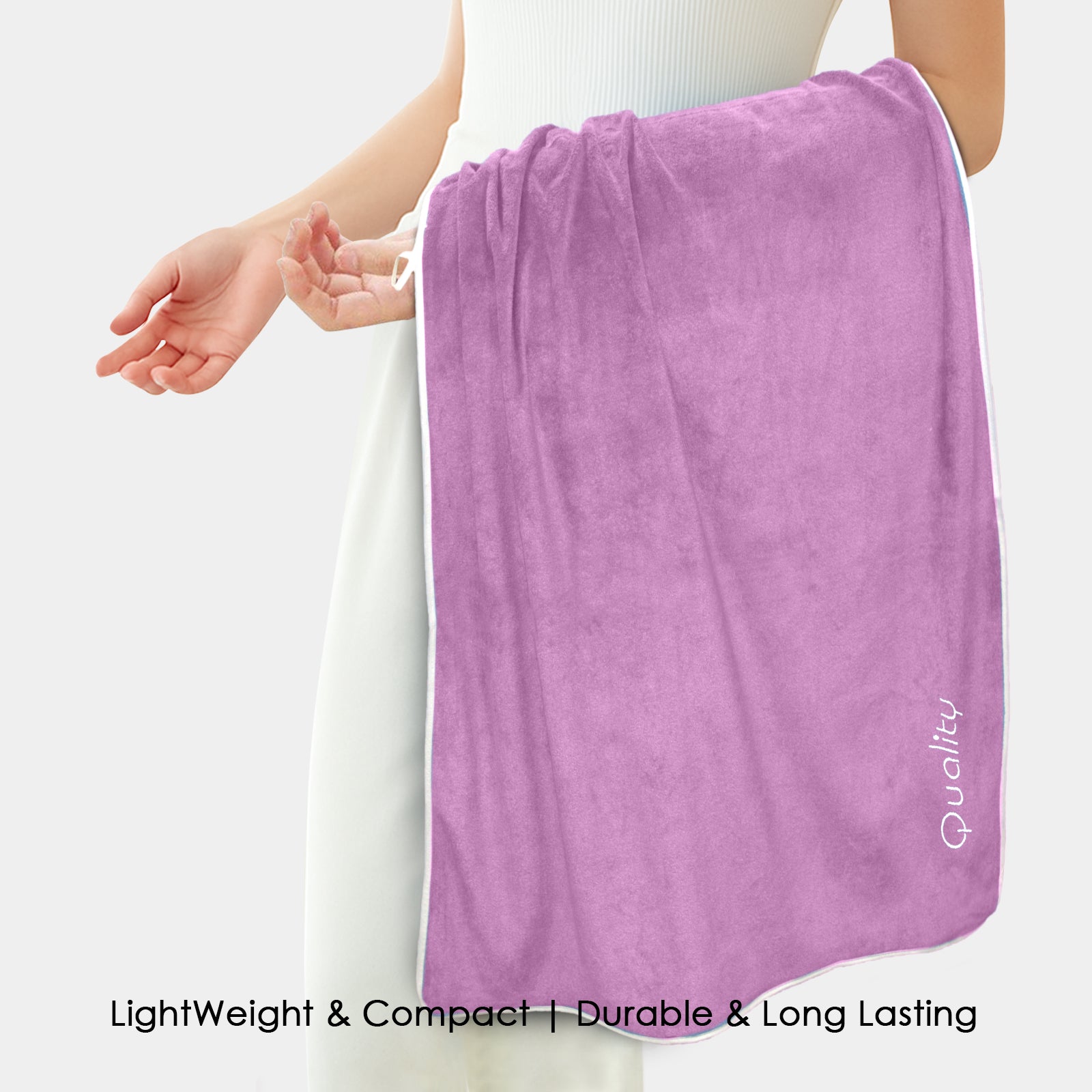 HOUSSE Premium Soft Microfiber Embroidery Bath Towel for Men, Women & Kids, 70x140cm Absorbent Quick-Drying Sweat Towel, 350 GSM Ideal for Gym, Beach, Outdoor