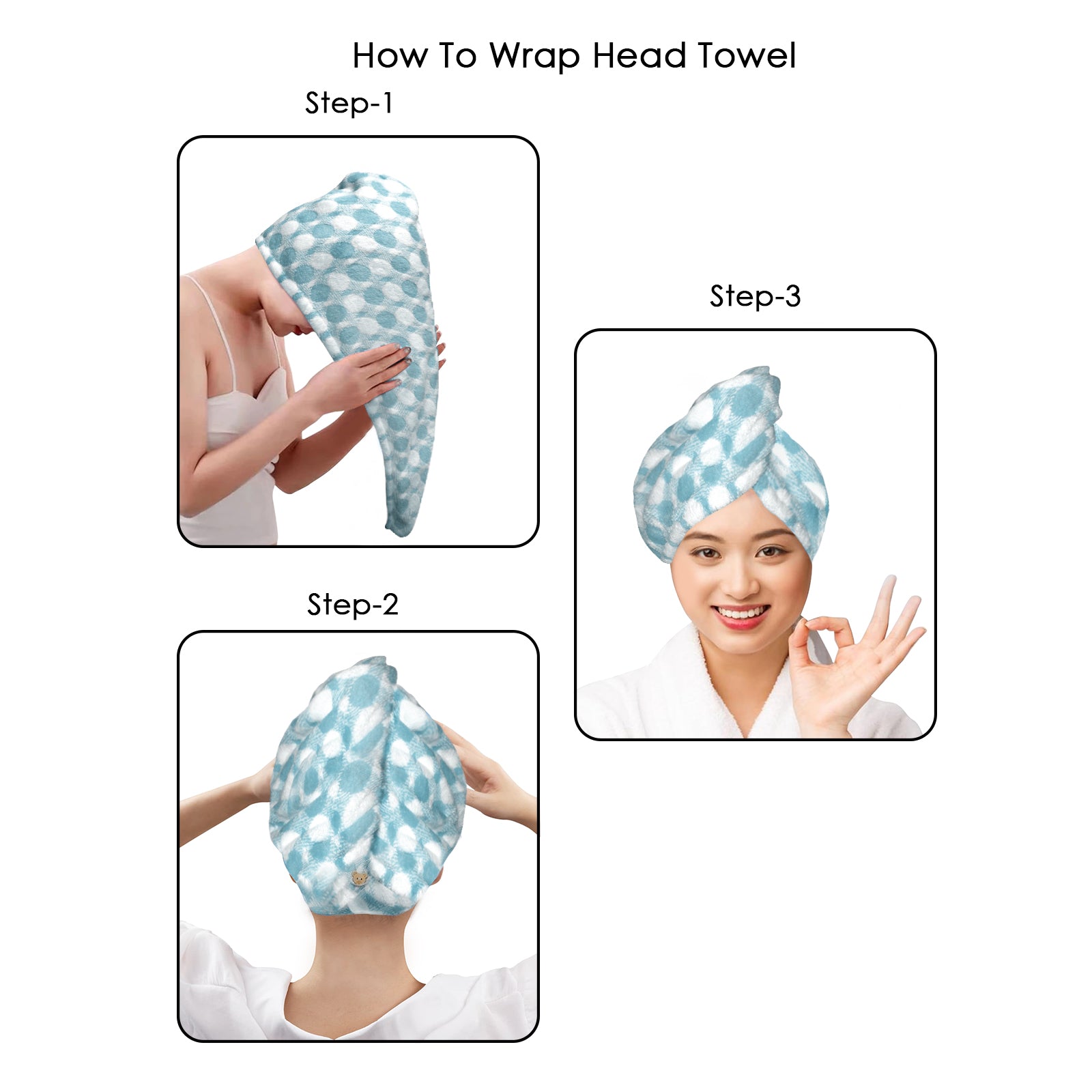 HOUSSE Ember Microfiber Head Towel, Ultra Soft, Absorbent & Hair Wrap