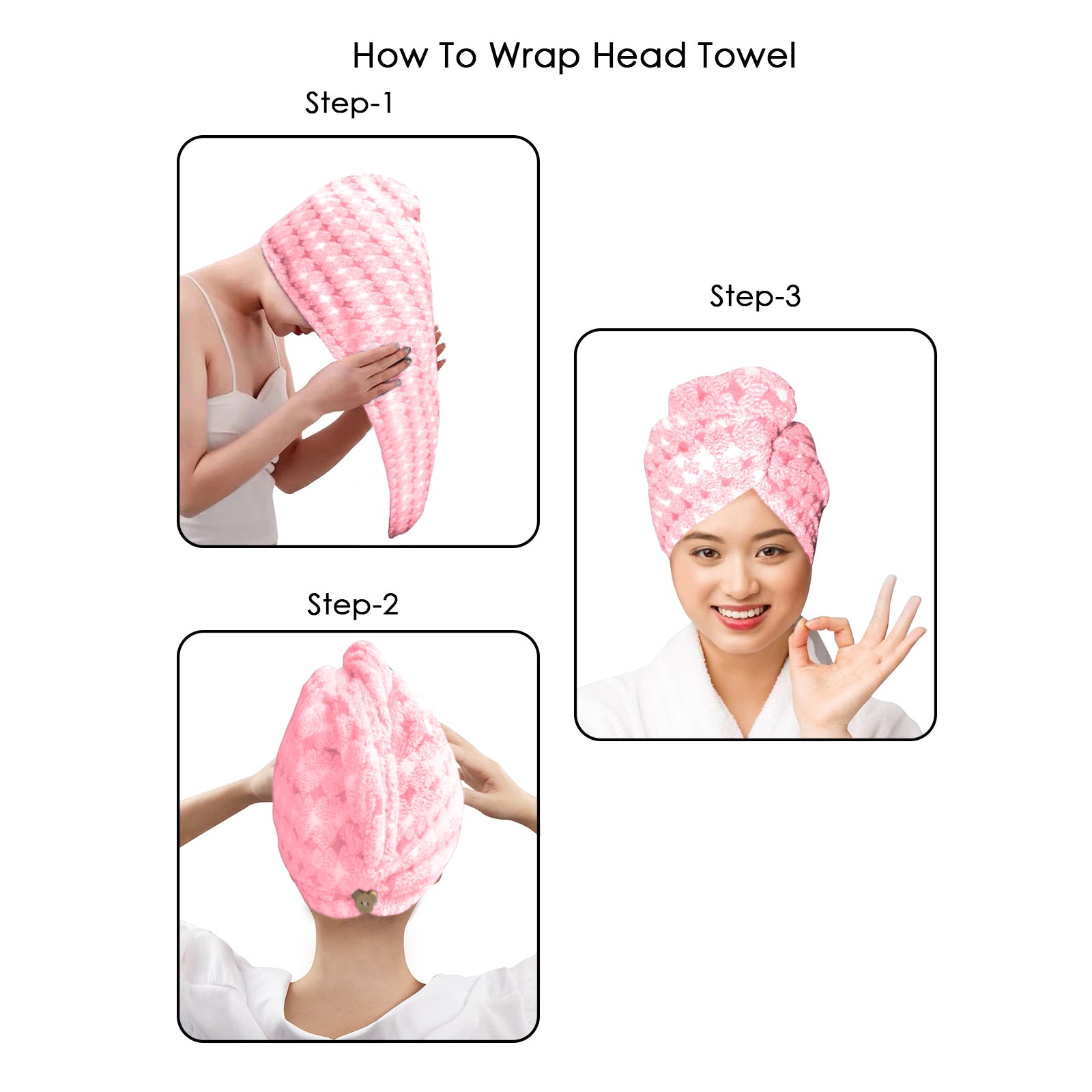 HOUSSE Eden Microfiber Head Towel, Ultra Soft, Absorbent & Hair Wrap