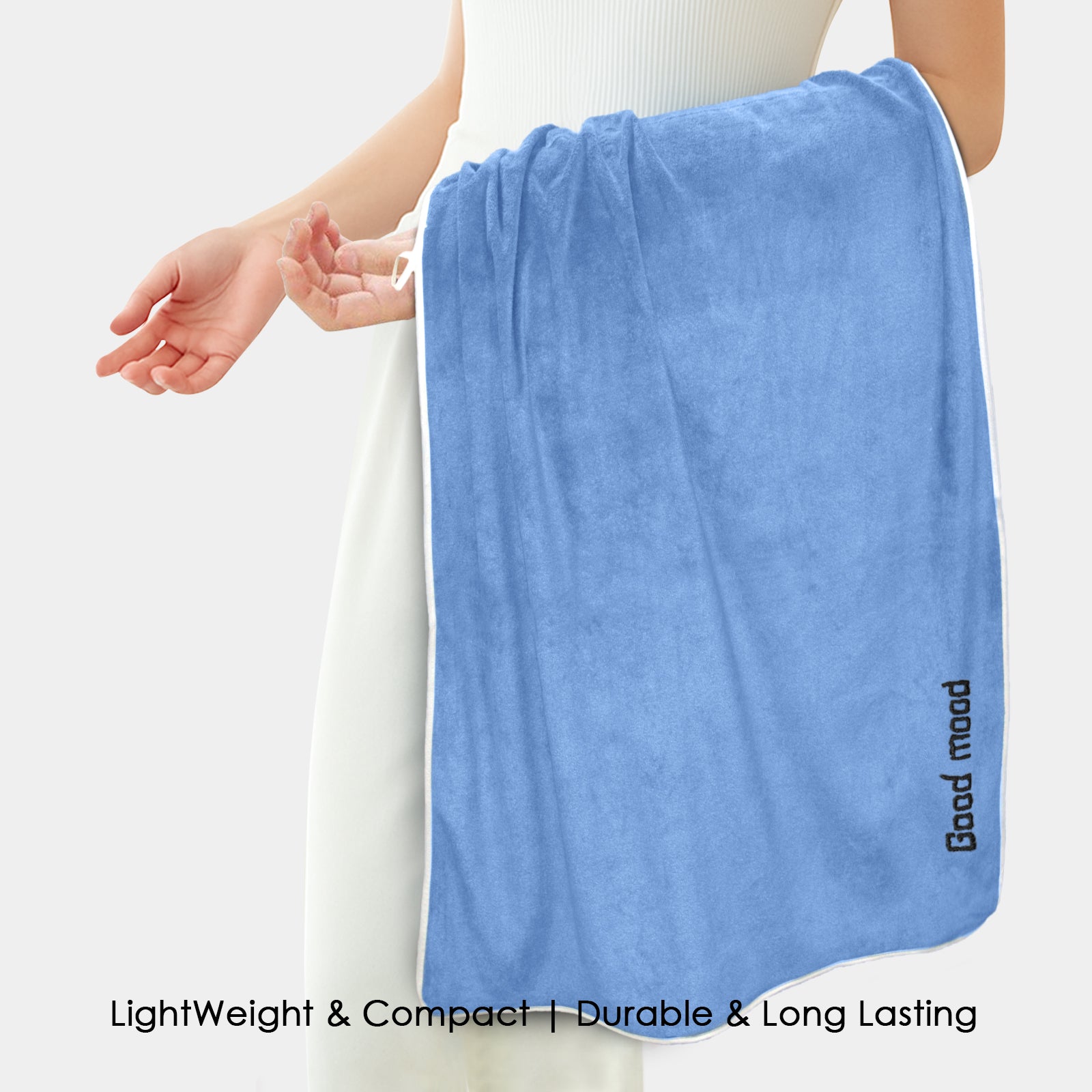 HOUSSE Premium Soft Microfiber Embroidery Bath Towel for Men, Women & Kids, 70x140cm Absorbent Quick-Drying Sweat Towel, 350 GSM Ideal for Gym, Beach, Outdoor