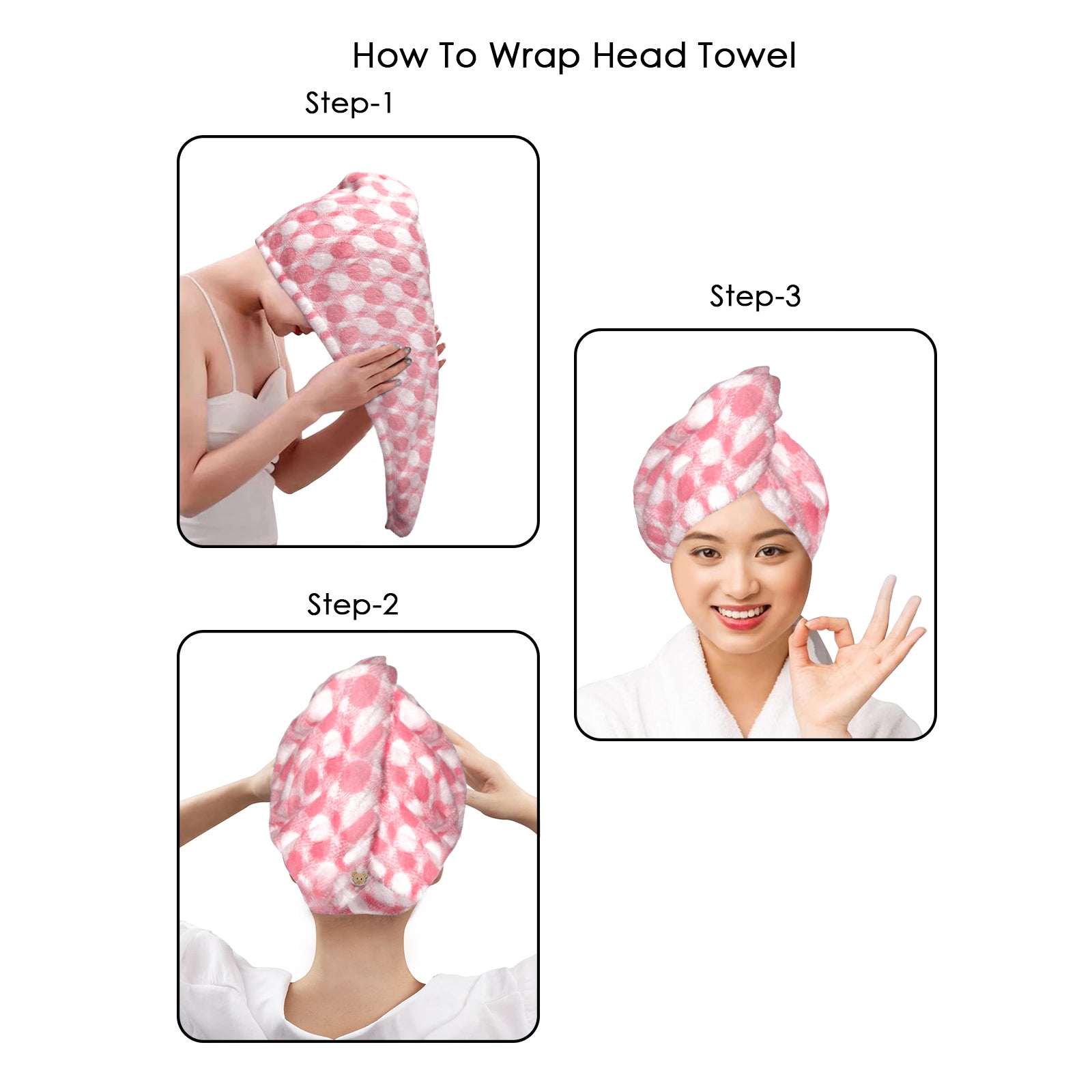 HOUSSE Ember Microfiber Head Towel, Ultra Soft, Absorbent & Hair Wrap