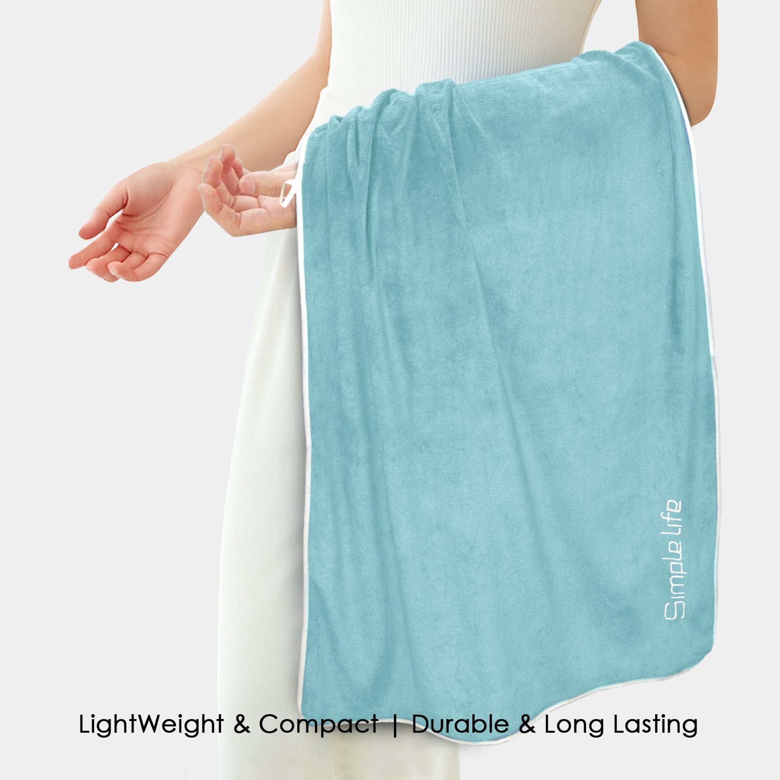 HOUSSE Premium Soft Microfiber Embroidery Bath Towel for Men, Women & Kids, 70x140cm Absorbent Quick-Drying Sweat Towel, 350 GSM Ideal for Gym, Beach, Outdoor