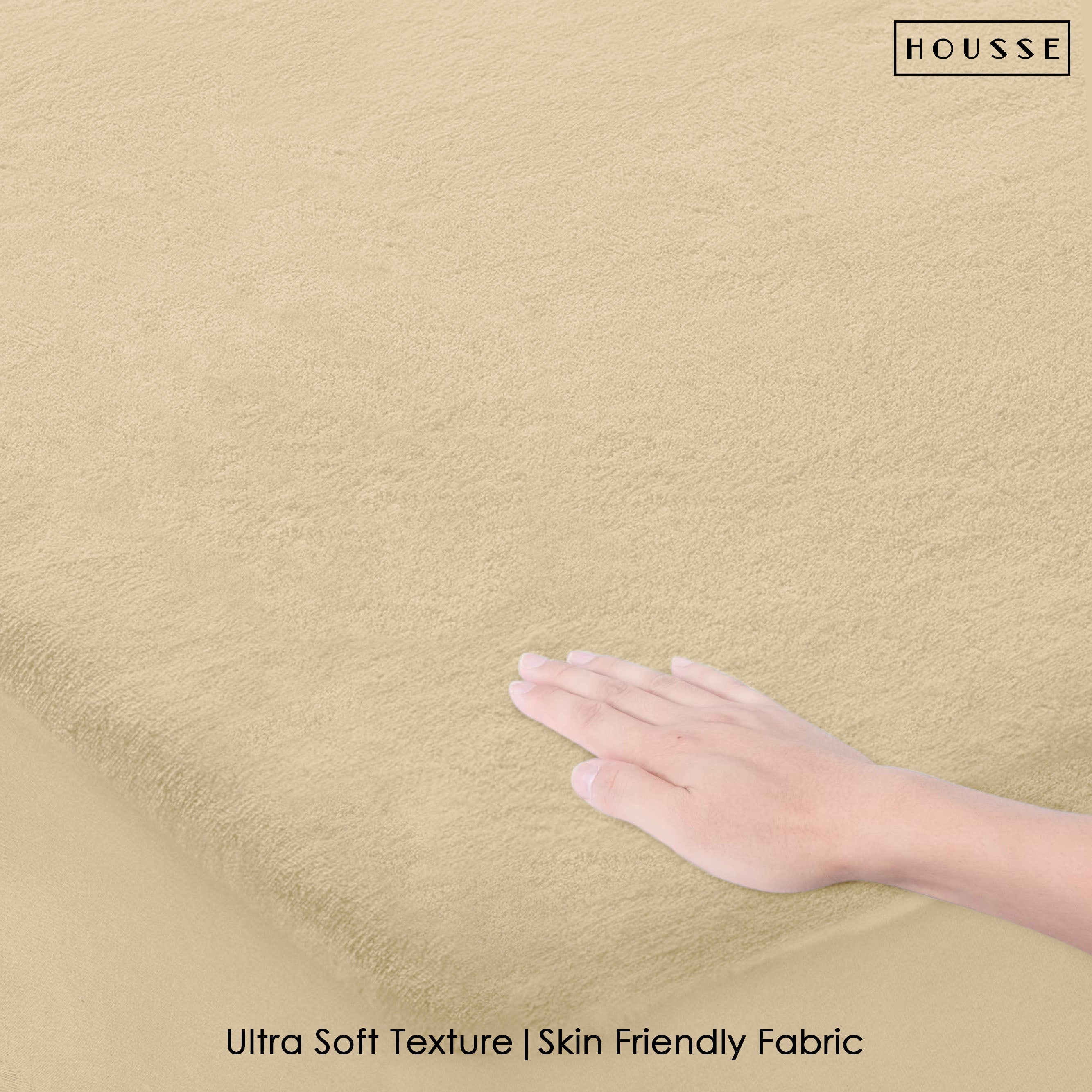 HOUSSE Water Proof Terry Cotton Feel Mattress Protector | Ultra Soft Breathable & Hypoallergenic Fitted Bed |