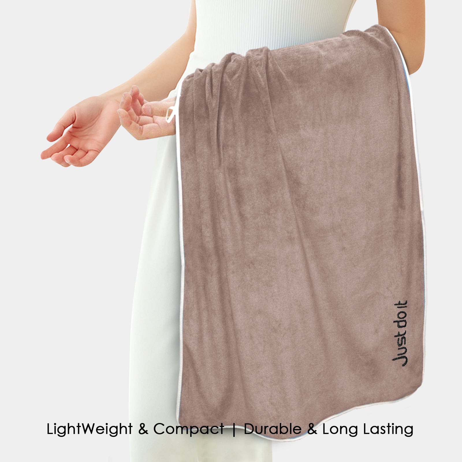 HOUSSE Premium Soft Microfiber Embroidery Bath Towel for Men, Women & Kids, 70x140cm Absorbent Quick-Drying Sweat Towel, 350 GSM Ideal for Gym, Beach, Outdoor