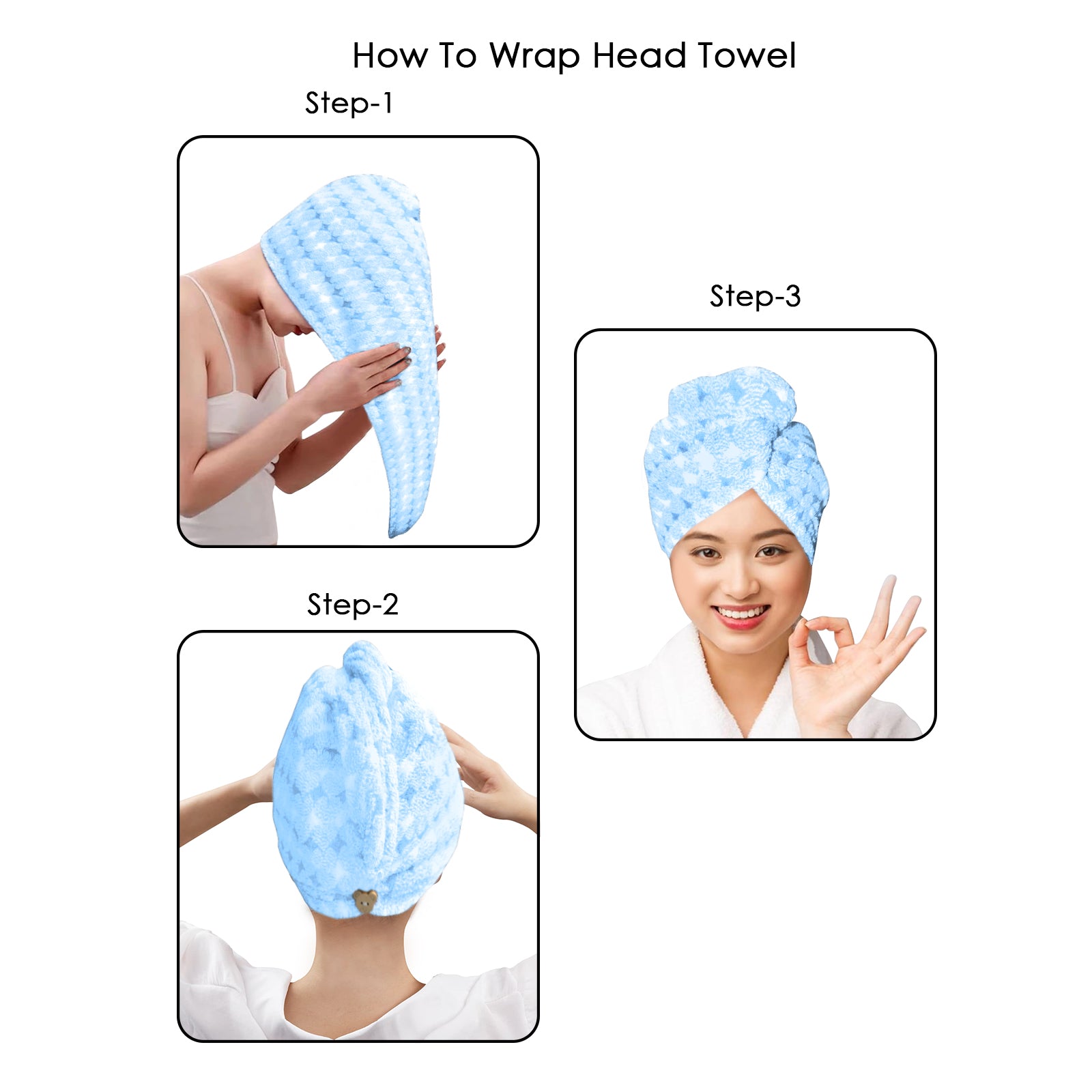 HOUSSE Eden Microfiber Head Towel, Ultra Soft, Absorbent & Hair Wrap