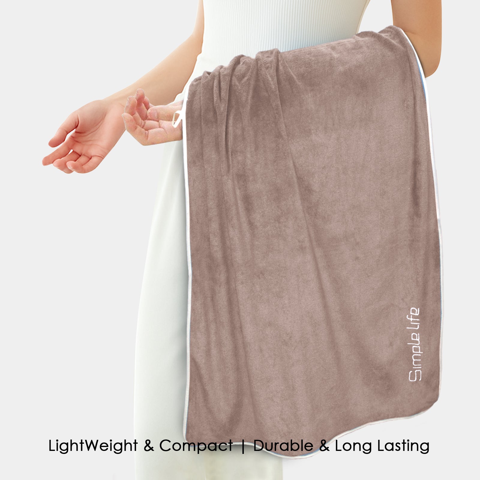 HOUSSE Premium Soft Microfiber Embroidery Bath Towel for Men, Women & Kids, 70x140cm Absorbent Quick-Drying Sweat Towel, 350 GSM Ideal for Gym, Beach, Outdoor