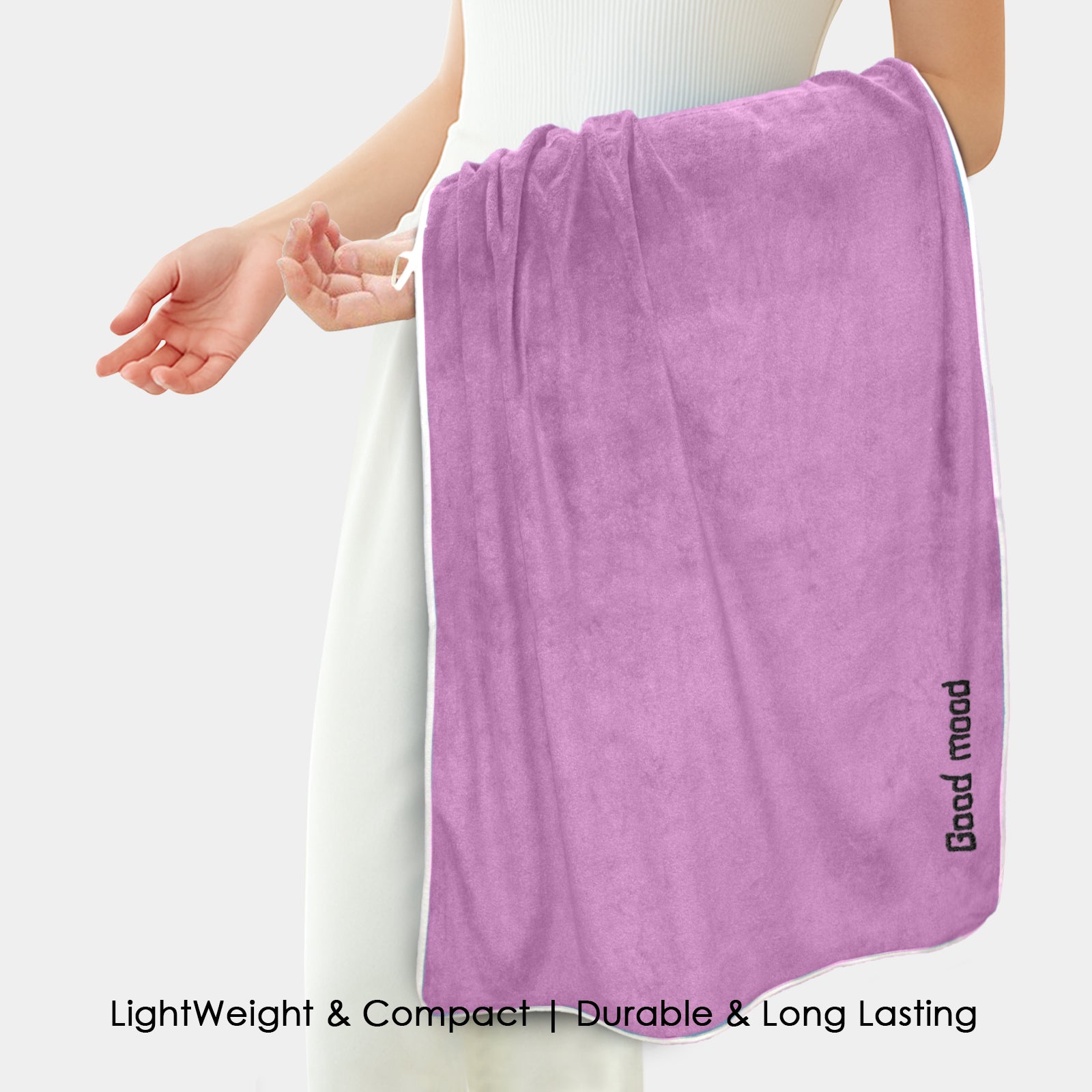 HOUSSE Premium Soft Microfiber Embroidery Bath Towel for Men, Women & Kids, 70x140cm Absorbent Quick-Drying Sweat Towel, 350 GSM Ideal for Gym, Beach, Outdoor