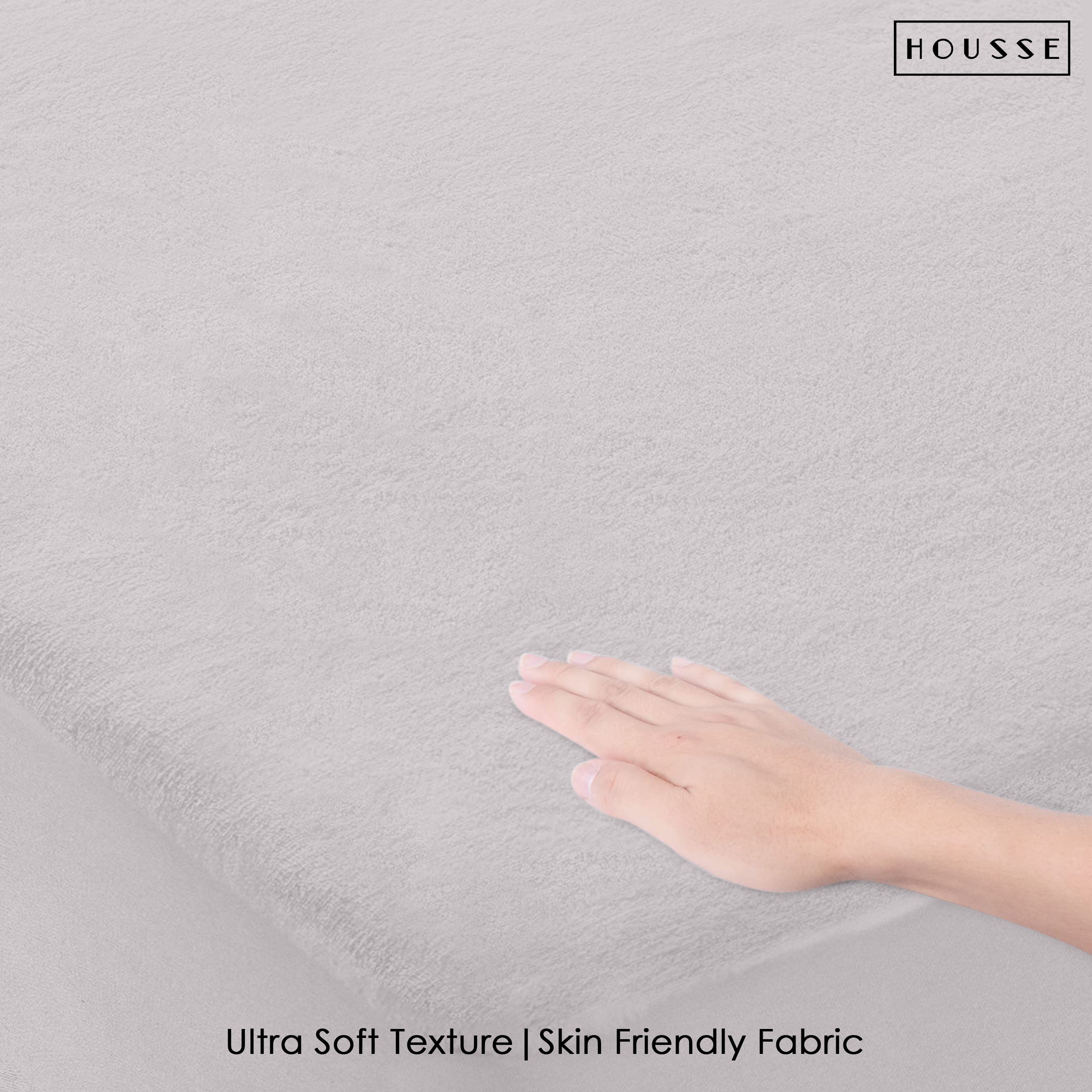 HOUSSE Water Proof Terry Cotton Feel Mattress Protector | Ultra Soft Breathable & Hypoallergenic Fitted Bed |