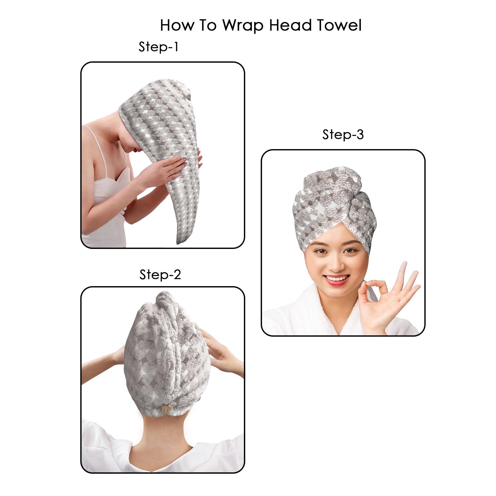 HOUSSE Eden Microfiber Head Towel, Ultra Soft, Absorbent & Hair Wrap