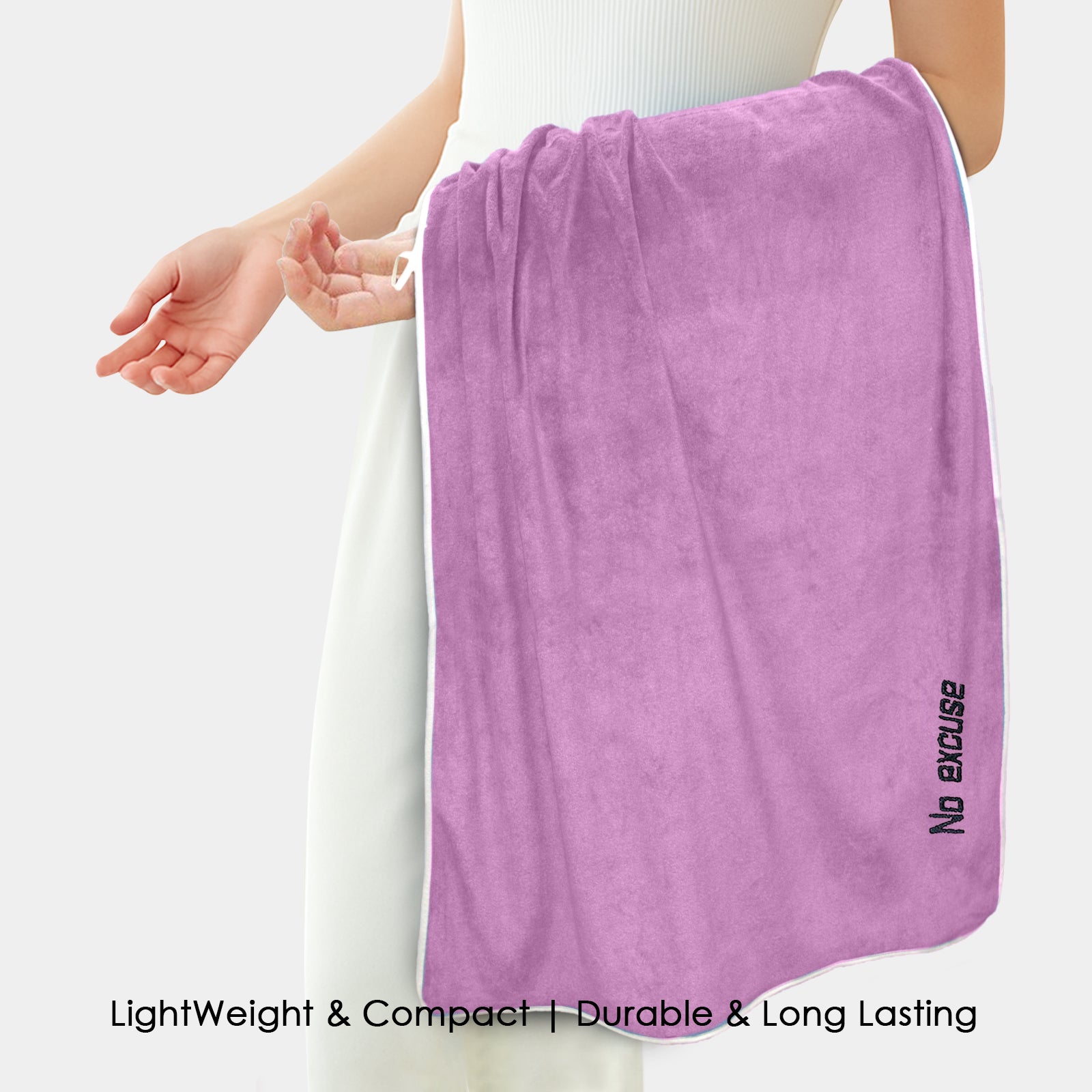HOUSSE Premium Soft Microfiber Embroidery Bath Towel for Men, Women & Kids, 70x140cm Absorbent Quick-Drying Sweat Towel, 350 GSM Ideal for Gym, Beach, Outdoor