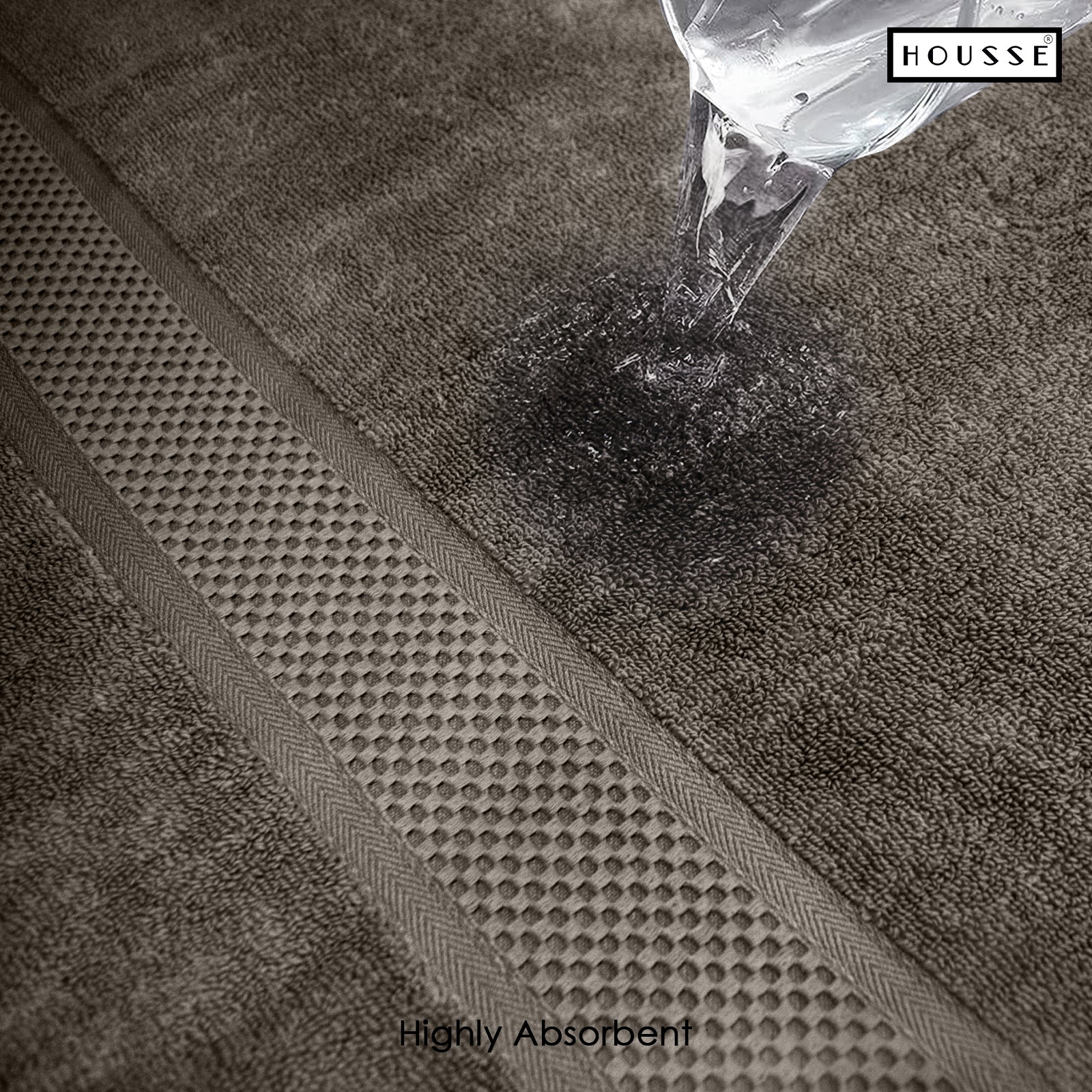 HOUSSE Nexora Cotton Towels | Quick Absorption & Faster Drying Towel | 600 GSM | Cotton Towel for Men/Women | Urban Comfort