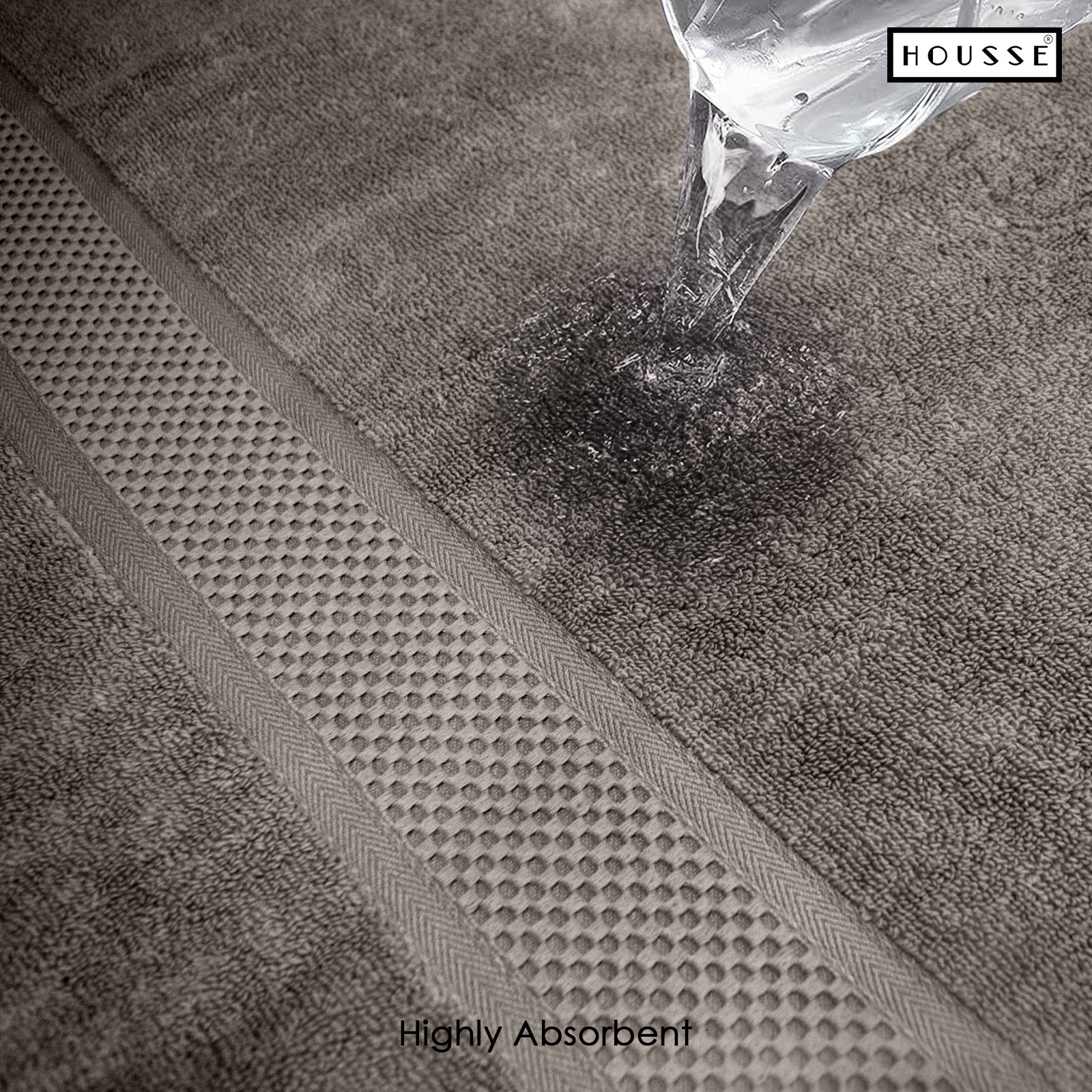 HOUSSE Nexora Cotton Towels | Quick Absorption & Faster Drying Towel | 600 GSM | Cotton Towel for Men/Women | Urban Comfort