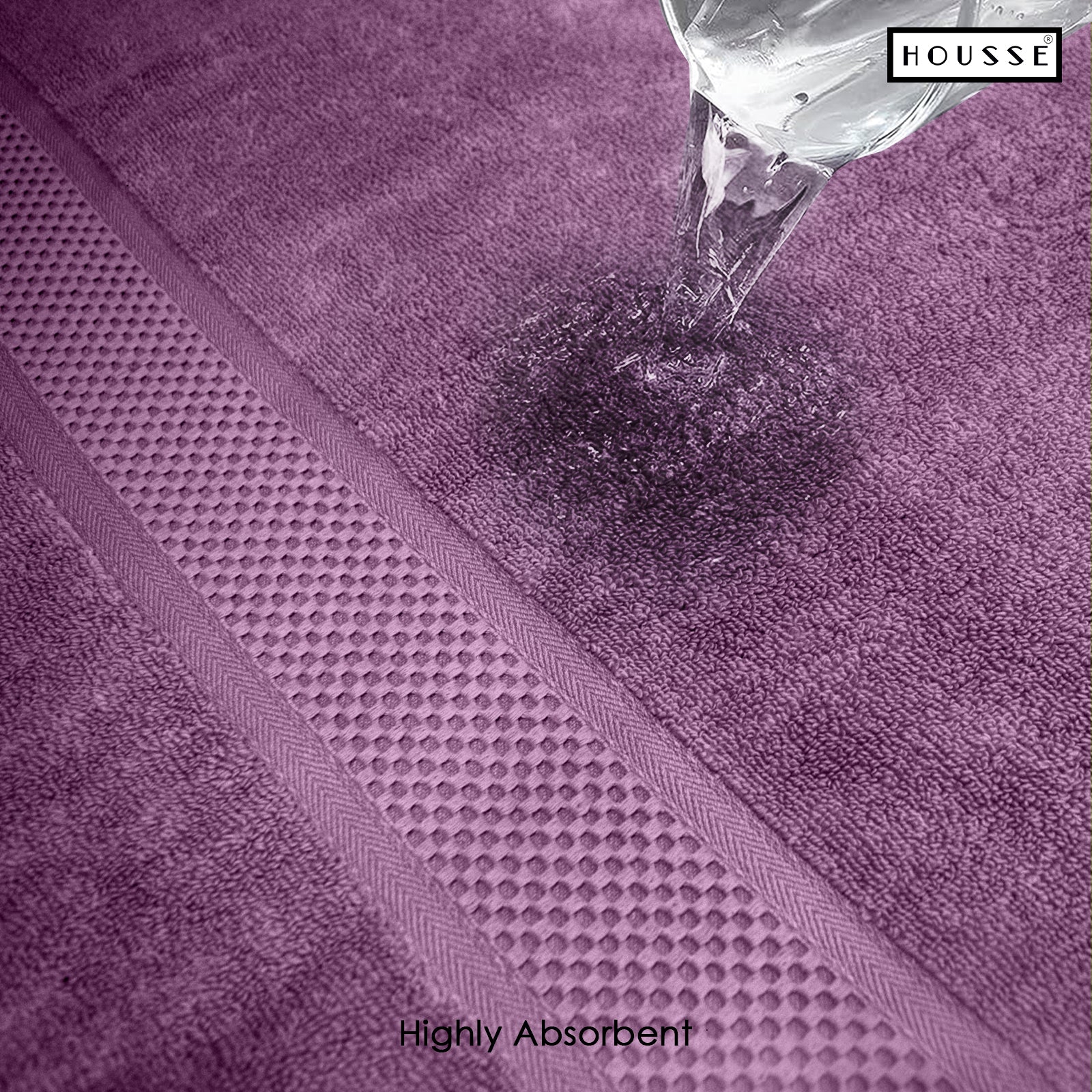 HOUSSE Nexora Cotton Towels | Quick Absorption & Faster Drying Towel | 600 GSM | Cotton Towel for Men/Women | Urban Comfort
