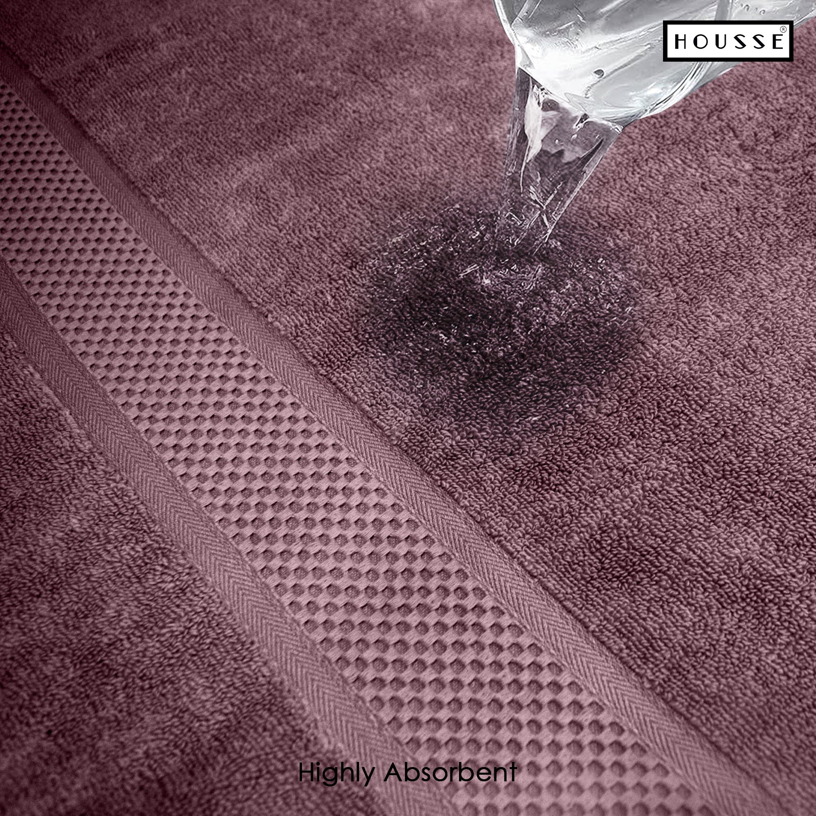 HOUSSE Nexora Cotton Towels | Quick Absorption & Faster Drying Towel | 600 GSM | Cotton Towel for Men/Women | Urban Comfort