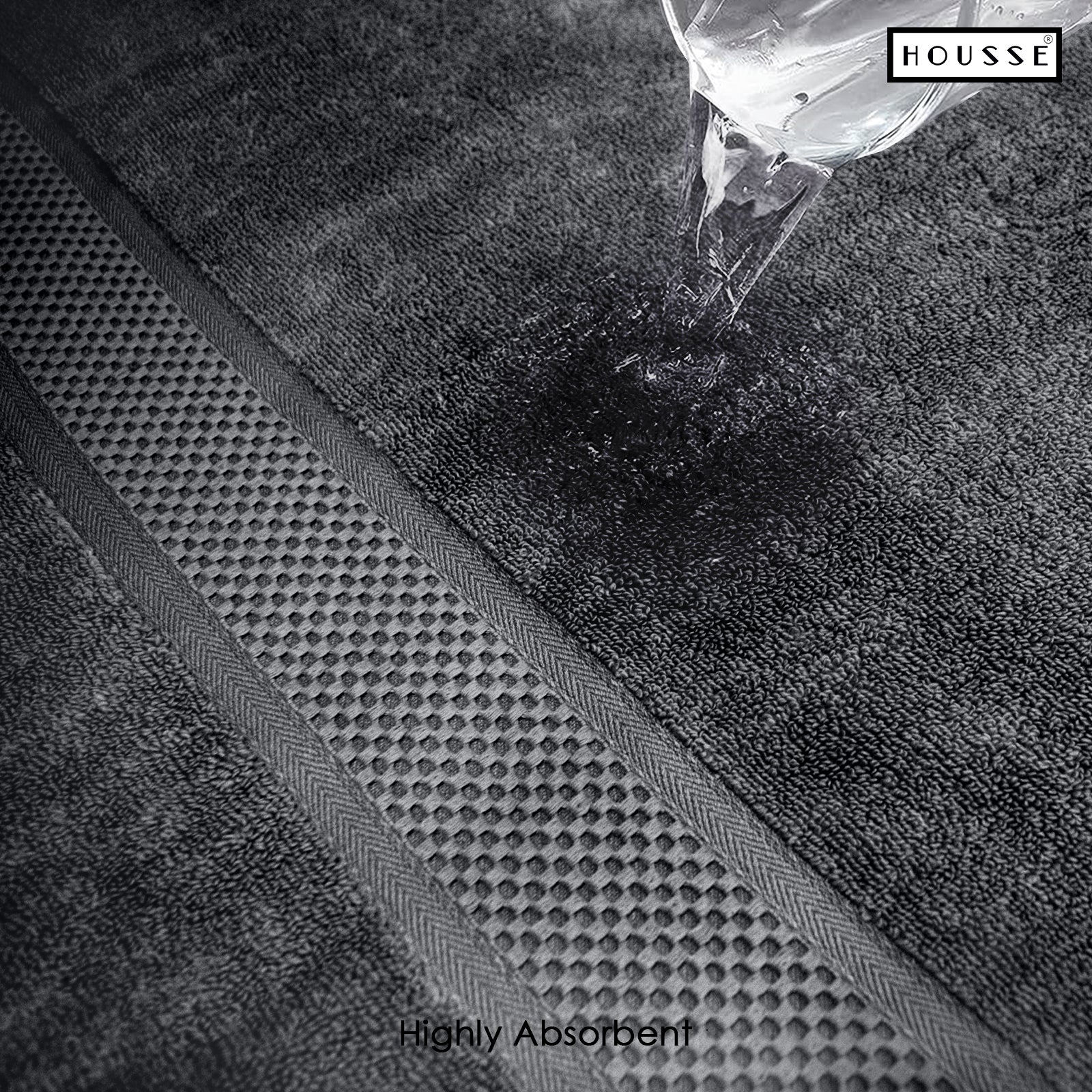 HOUSSE Nexora Cotton Towels | Quick Absorption & Faster Drying Towel | 600 GSM | Cotton Towel for Men/Women | Urban Comfort