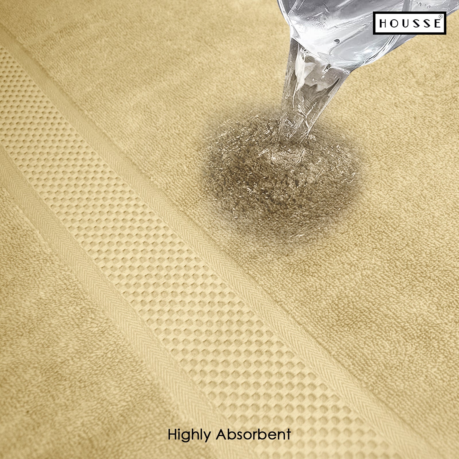 HOUSSE Nexora Cotton Towels | Quick Absorption & Faster Drying Towel | 600 GSM | Cotton Towel for Men/Women | Urban Comfort