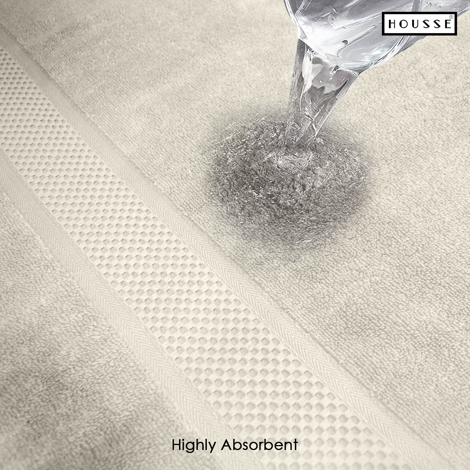 HOUSSE Nexora Cotton Towels | Quick Absorption & Faster Drying Towel | 600 GSM | Cotton Towel for Men/Women | Urban Comfort