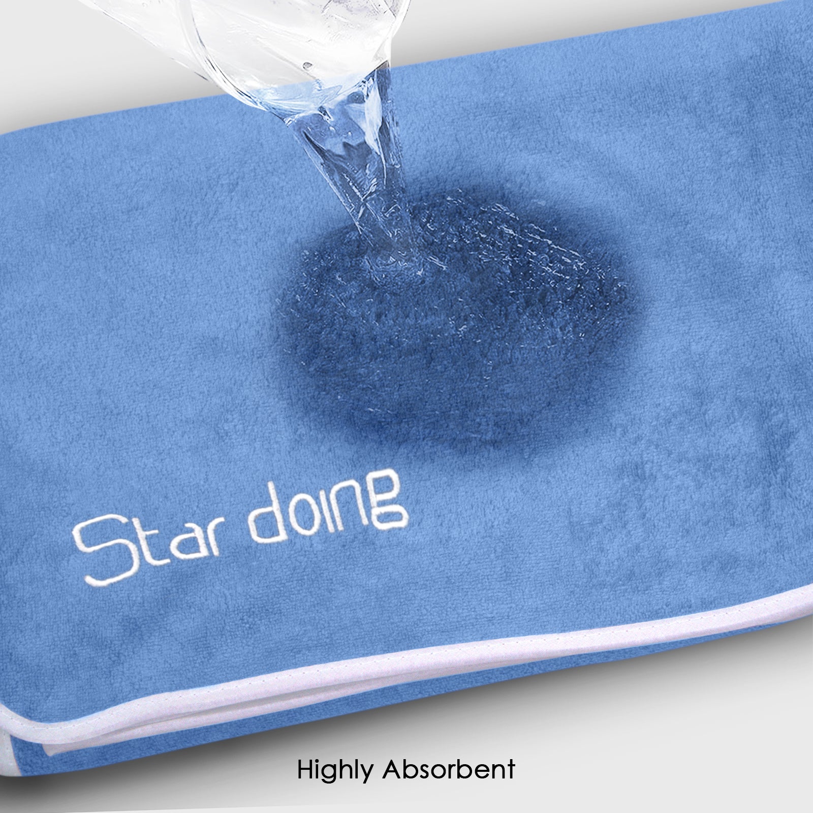 HOUSSE Premium Soft Microfiber Embroidery Bath Towel for Men, Women & Kids, 70x140cm Absorbent Quick-Drying Sweat Towel, 350 GSM Ideal for Gym, Beach, Outdoor