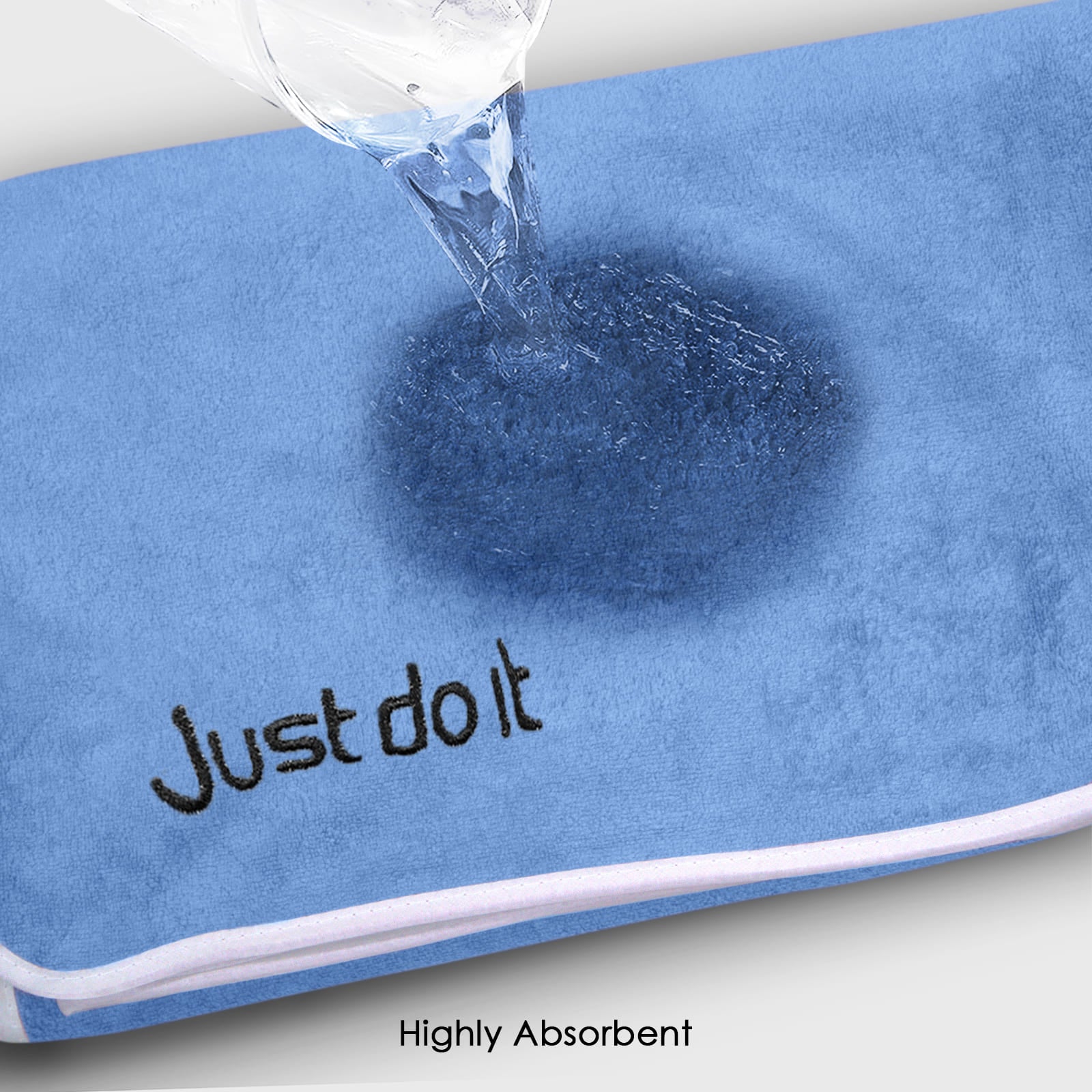 HOUSSE Premium Soft Microfiber Embroidery Bath Towel for Men, Women & Kids, 70x140cm Absorbent Quick-Drying Sweat Towel, 350 GSM Ideal for Gym, Beach, Outdoor