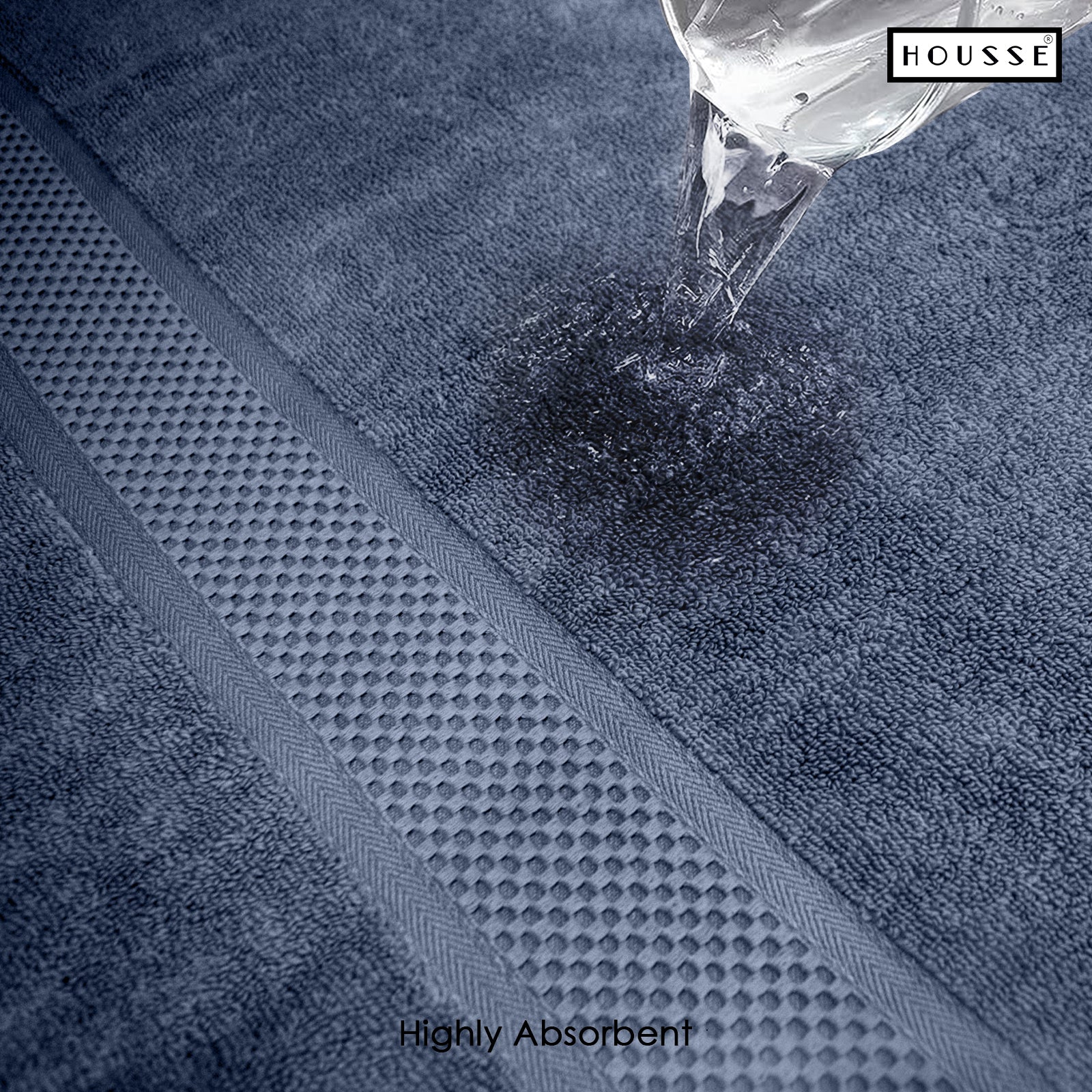HOUSSE Nexora Cotton Towels | Quick Absorption & Faster Drying Towel | 600 GSM | Cotton Towel for Men/Women | Urban Comfort