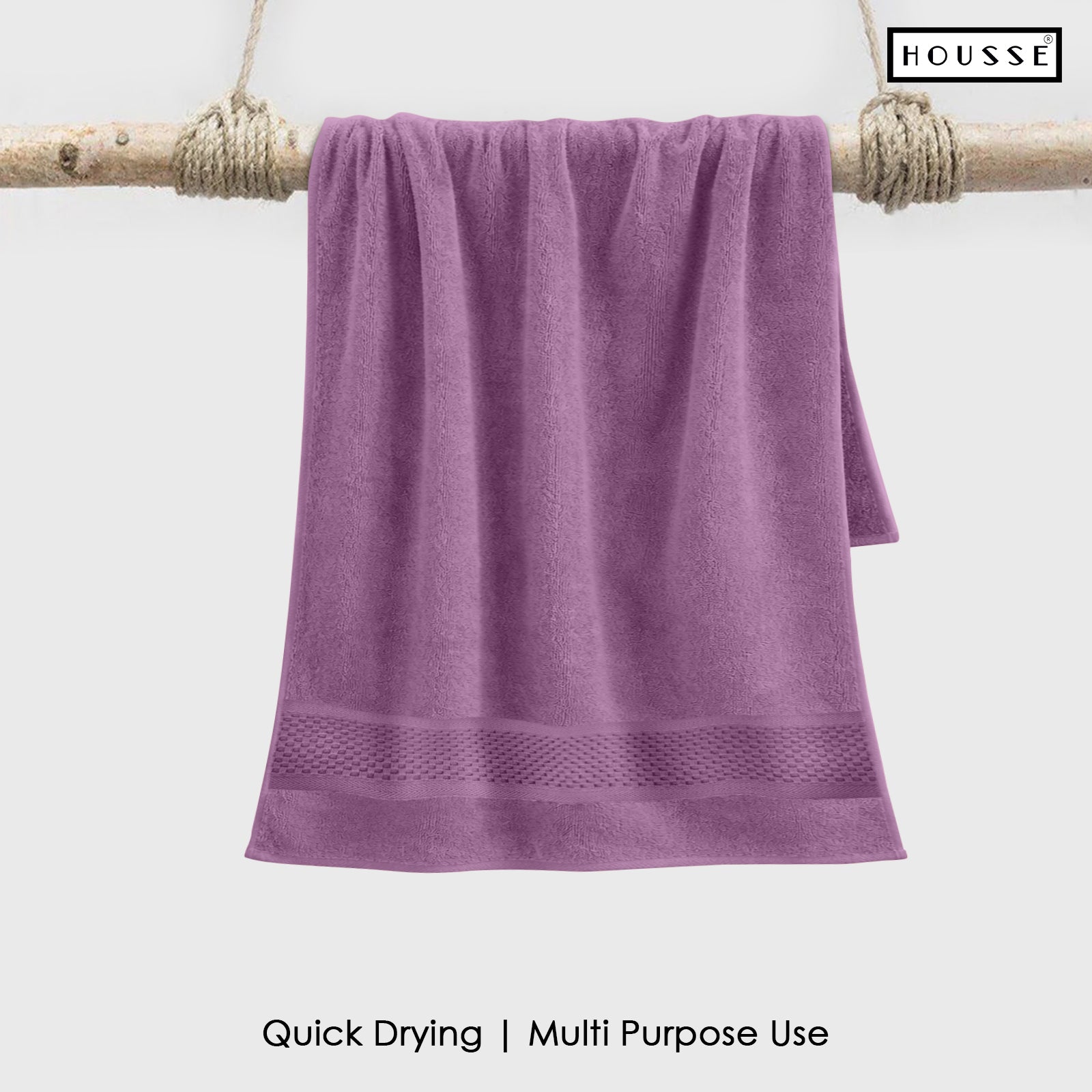HOUSSE Nexora Cotton Towels | Quick Absorption & Faster Drying Towel | 600 GSM | Cotton Towel for Men/Women | Urban Comfort
