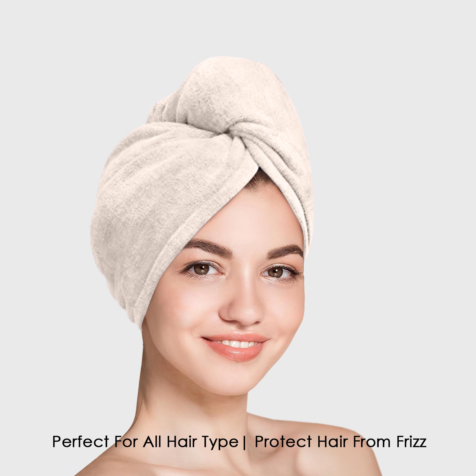 HOUSSE Microfibre Head Towels | 450 GSM High Absorbent Hair Wrap with Adjustable Buttons for Girls | Super Soft & Quick Dry Wrap Towel for Hairs | Set of 2 |