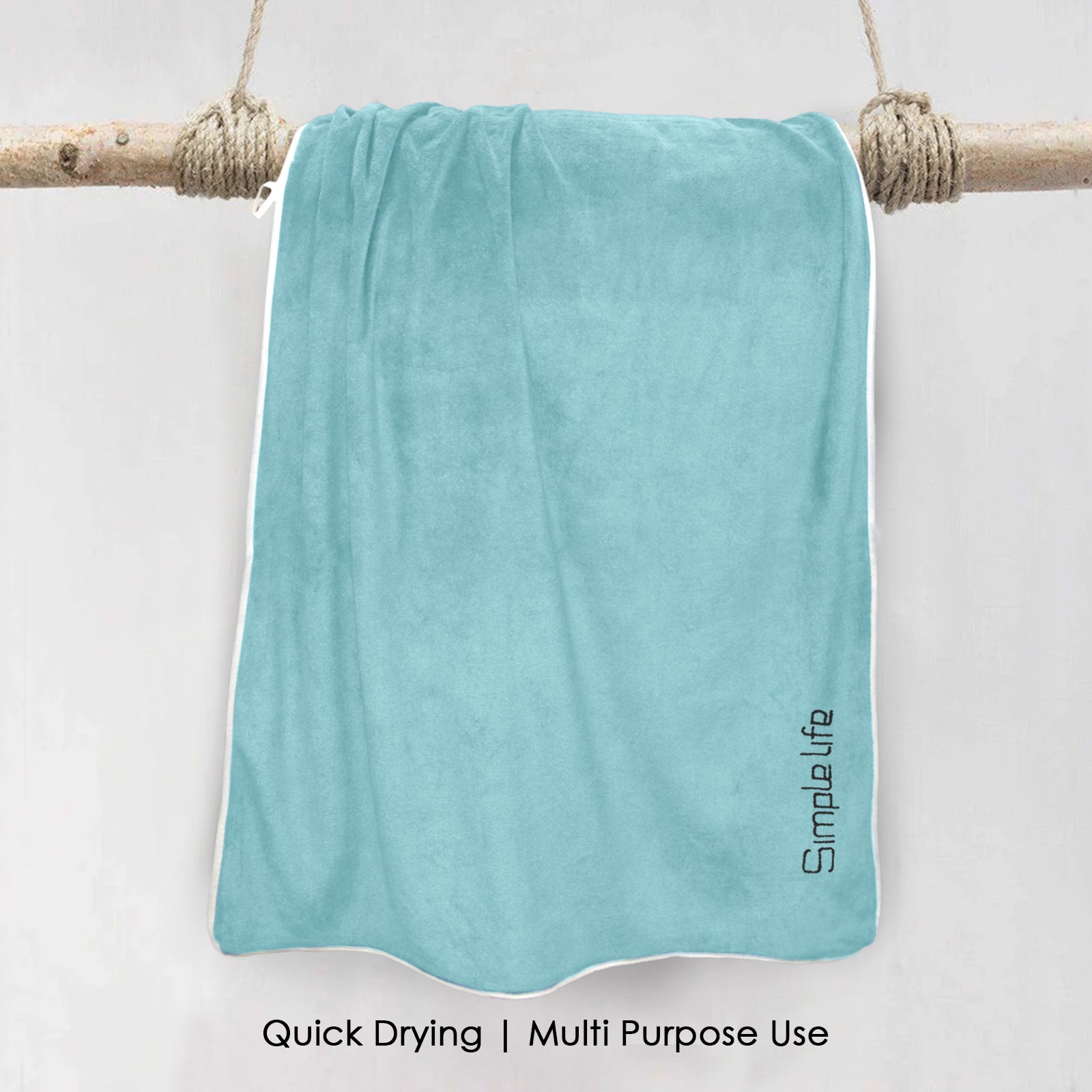 HOUSSE Premium Soft Microfiber Embroidery Bath Towel for Men, Women & Kids, 70x140cm Absorbent Quick-Drying Sweat Towel, 350 GSM Ideal for Gym, Beach, Outdoor