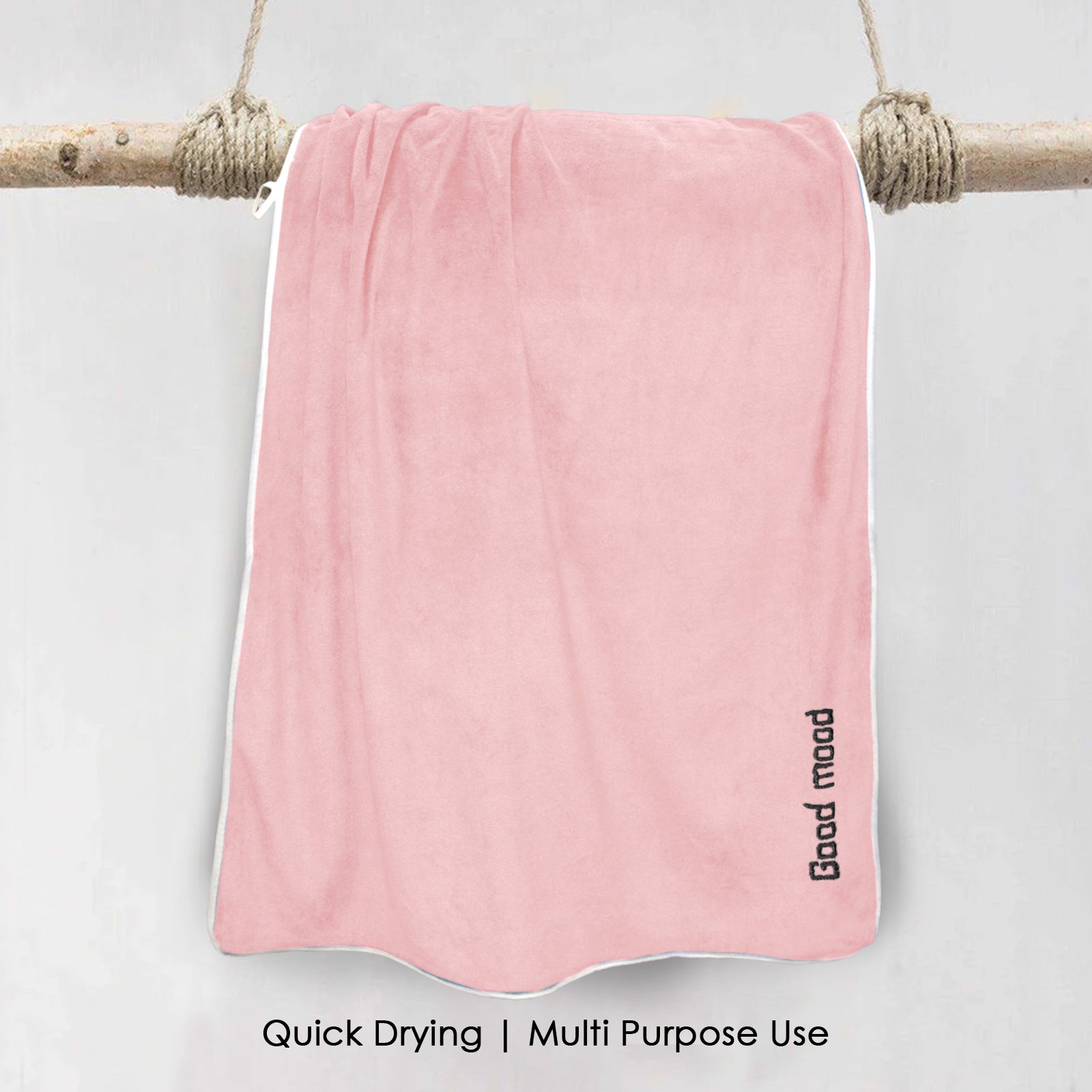 HOUSSE Premium Soft Microfiber Embroidery Bath Towel for Men, Women & Kids, 70x140cm Absorbent Quick-Drying Sweat Towel, 350 GSM Ideal for Gym, Beach, Outdoor