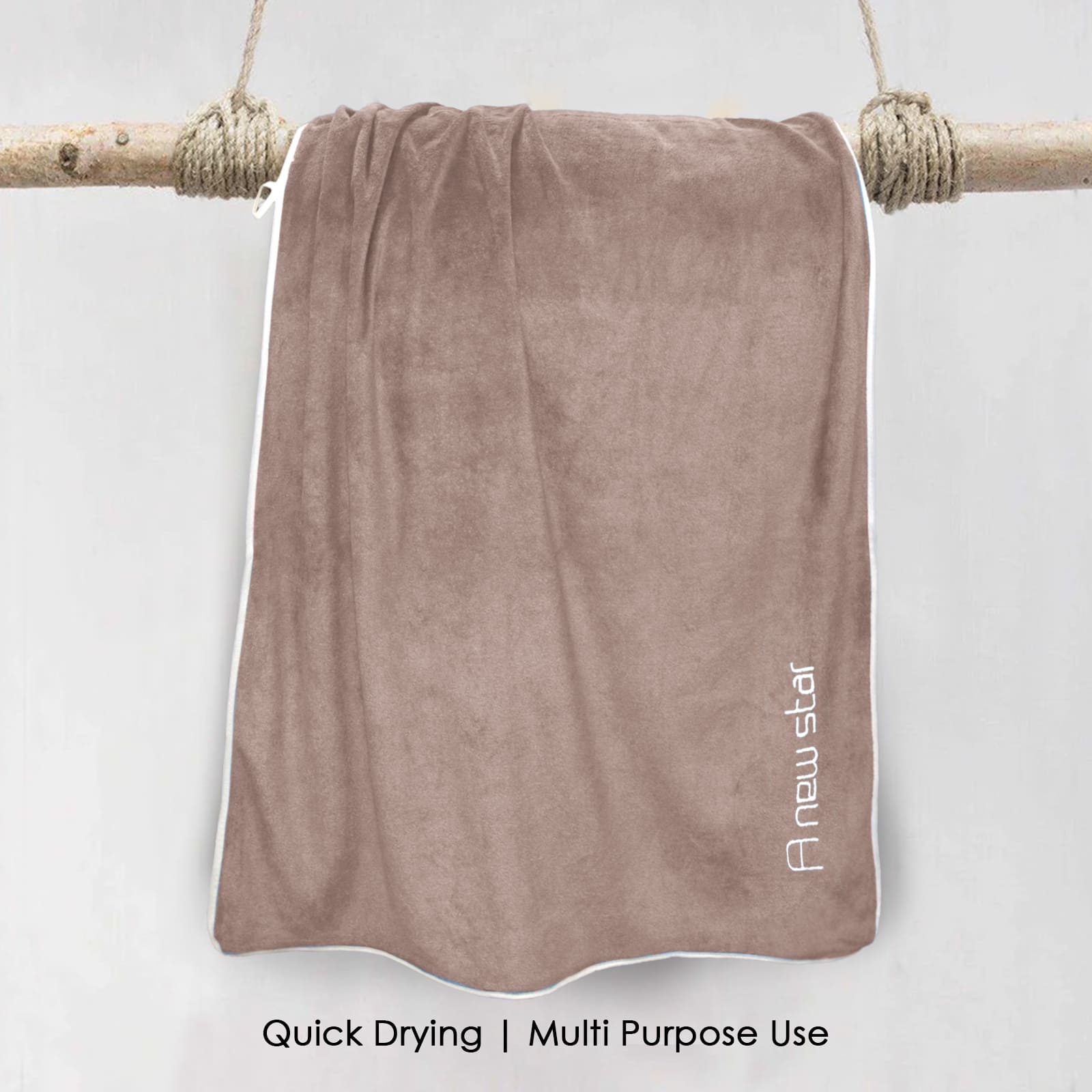 HOUSSE Premium Soft Microfiber Embroidery Bath Towel for Men, Women & Kids, 70x140cm Absorbent Quick-Drying Sweat Towel, 350 GSM Ideal for Gym, Beach, Outdoor