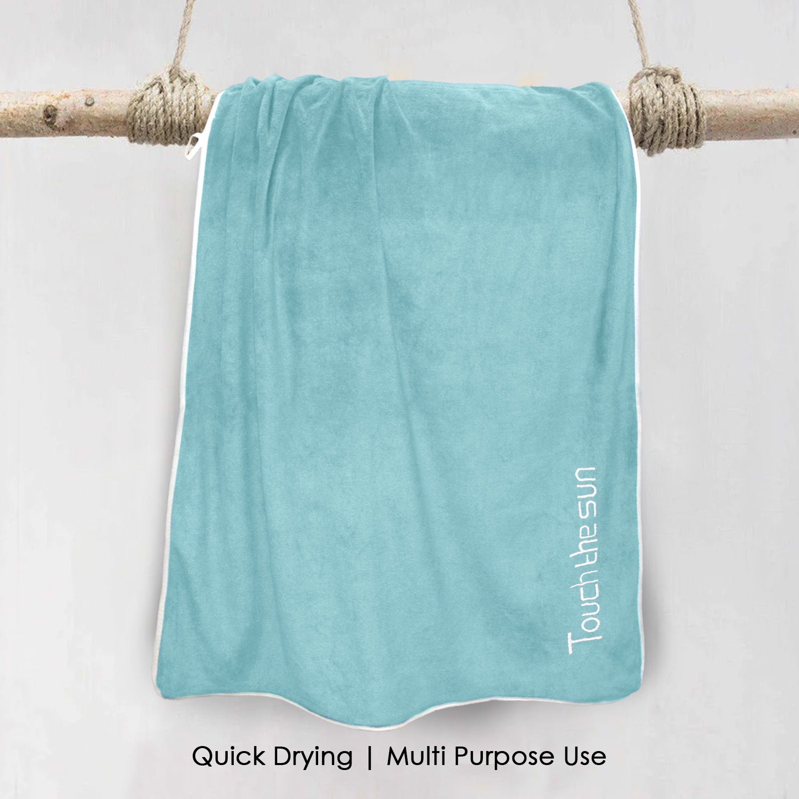 HOUSSE Premium Soft Microfiber Embroidery Bath Towel for Men, Women & Kids, 70x140cm Absorbent Quick-Drying Sweat Towel, 350 GSM Ideal for Gym, Beach, Outdoor