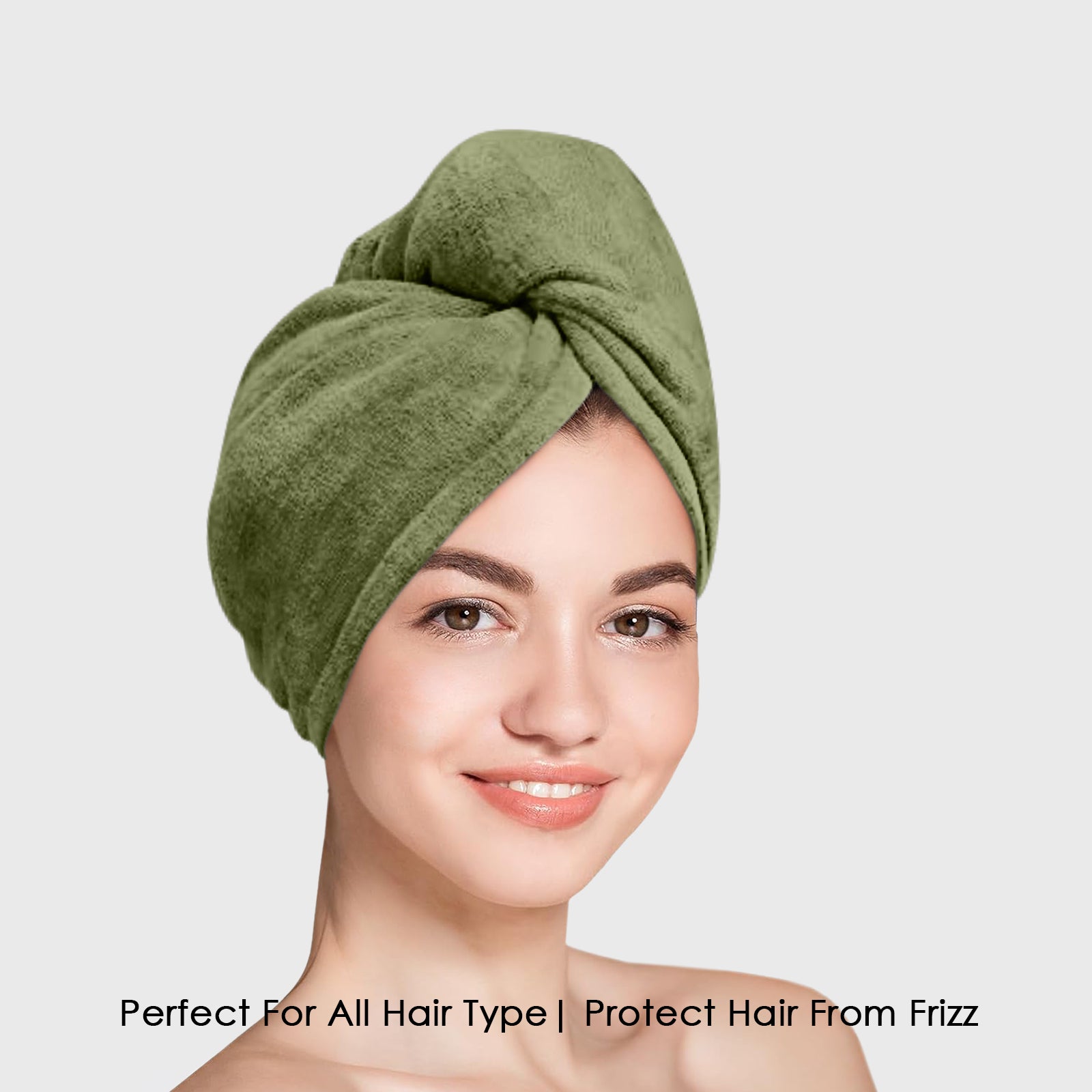 HOUSSE Microfibre Head Towels | 450 GSM High Absorbent Hair Wrap with Adjustable Buttons for Girls | Super Soft & Quick Dry Wrap Towel for Hairs | Set of 2 |