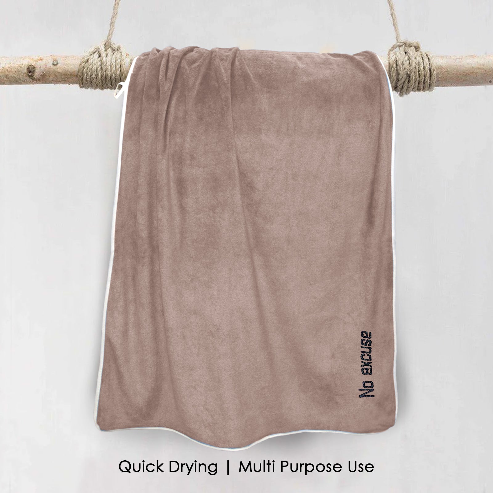 HOUSSE Premium Soft Microfiber Embroidery Bath Towel for Men, Women & Kids, 70x140cm Absorbent Quick-Drying Sweat Towel, 350 GSM Ideal for Gym, Beach, Outdoor