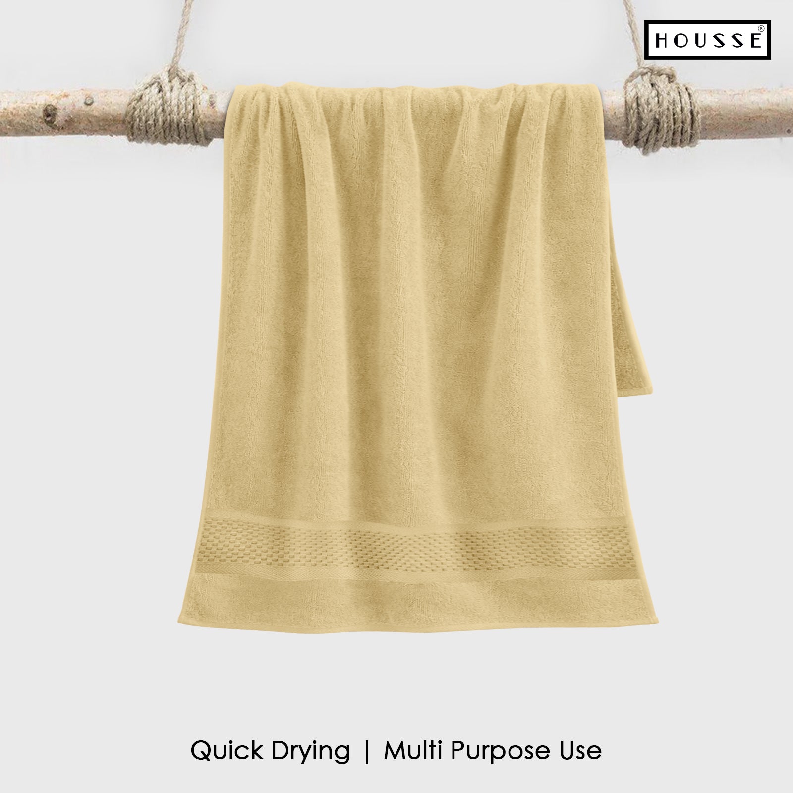 HOUSSE Nexora Cotton Towels | Quick Absorption & Faster Drying Towel | 600 GSM | Cotton Towel for Men/Women | Urban Comfort