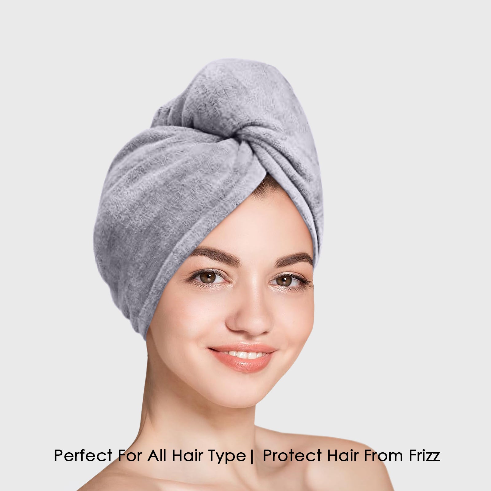 HOUSSE Microfibre Head Towels | 450 GSM High Absorbent Hair Wrap with Adjustable Buttons for Girls | Super Soft & Quick Dry Wrap Towel for Hairs | Set of 2 |