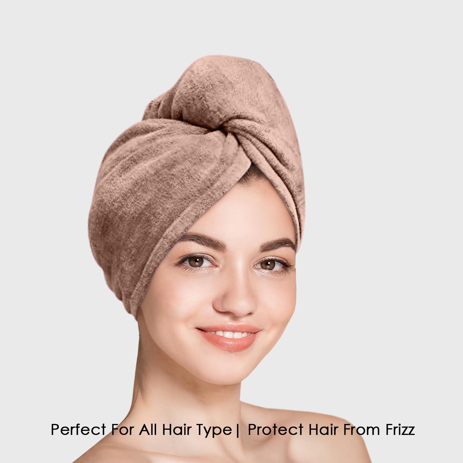 HOUSSE Microfibre Head Towels | 450 GSM High Absorbent Hair Wrap with Adjustable Buttons for Girls | Super Soft & Quick Dry Wrap Towel for Hairs | Set of 2 |