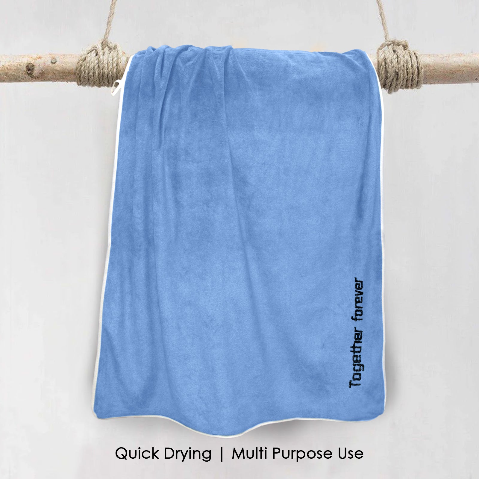 HOUSSE Premium Soft Microfiber Embroidery Bath Towel for Men, Women & Kids, 70x140cm Absorbent Quick-Drying Sweat Towel, 350 GSM Ideal for Gym, Beach, Outdoor