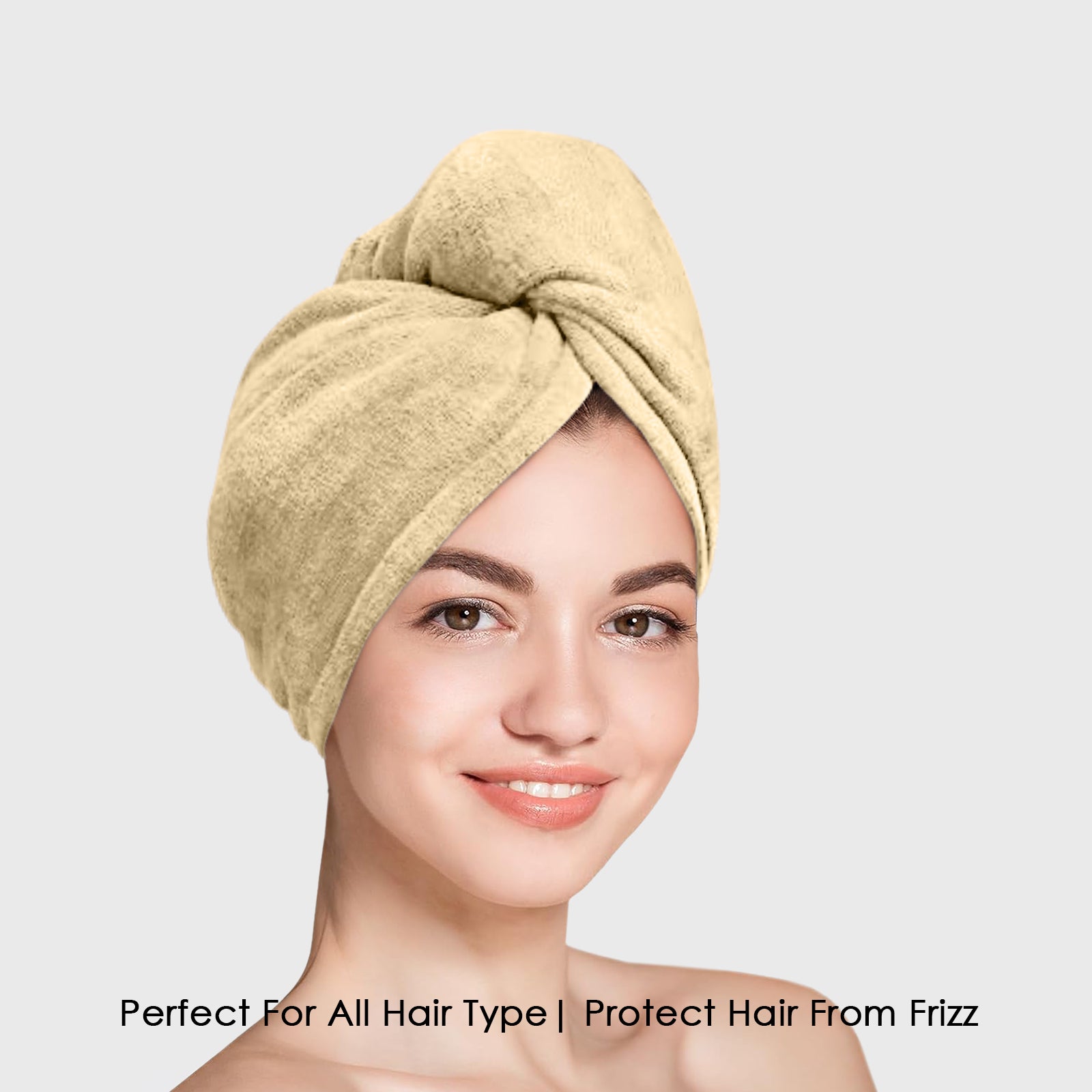 HOUSSE Microfibre Head Towels | 450 GSM High Absorbent Hair Wrap with Adjustable Buttons for Girls | Super Soft & Quick Dry Wrap Towel for Hairs | Set of 2 |