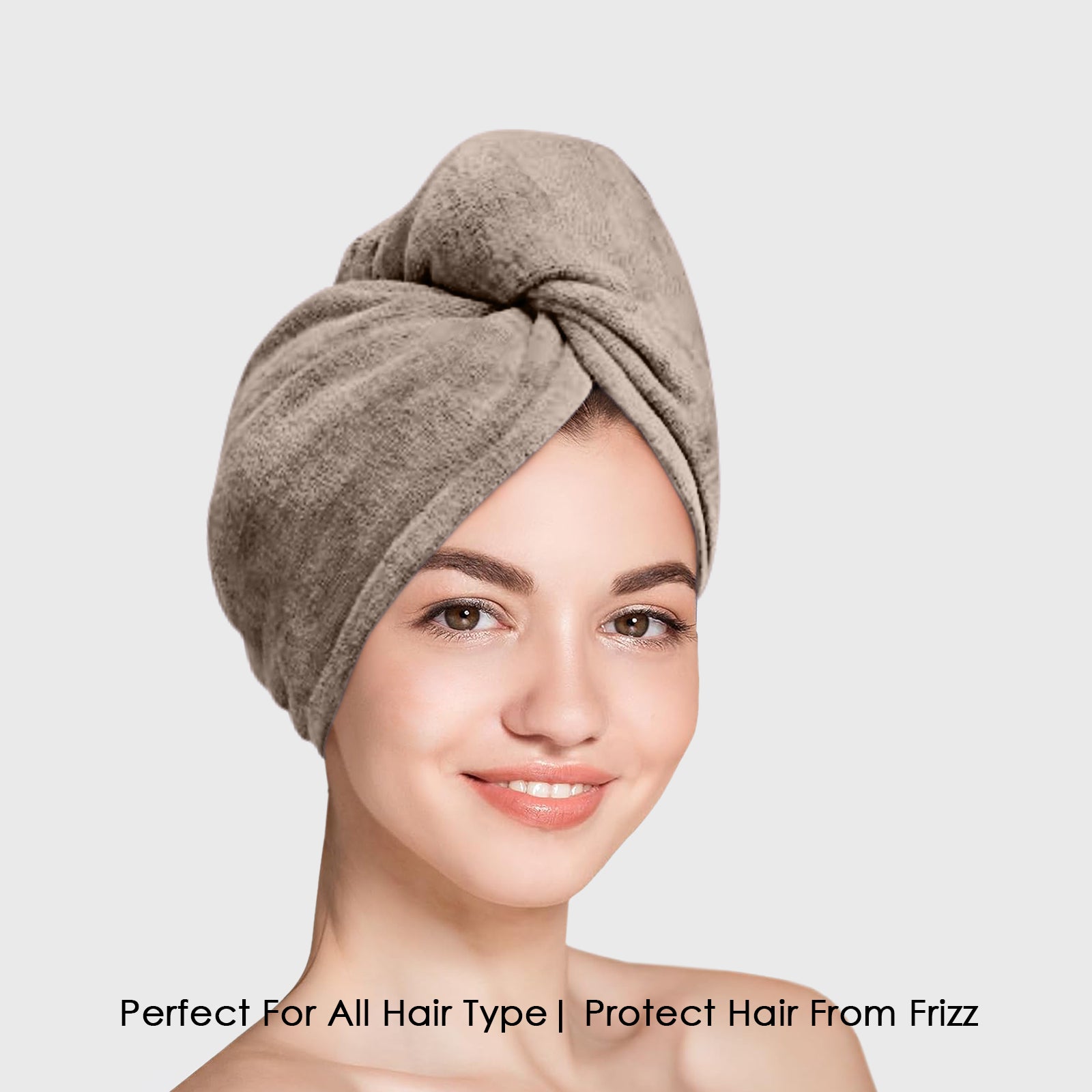 HOUSSE Microfibre Head Towels | 450 GSM High Absorbent Hair Wrap with Adjustable Buttons for Girls | Super Soft & Quick Dry Wrap Towel for Hairs | Set of 2 |