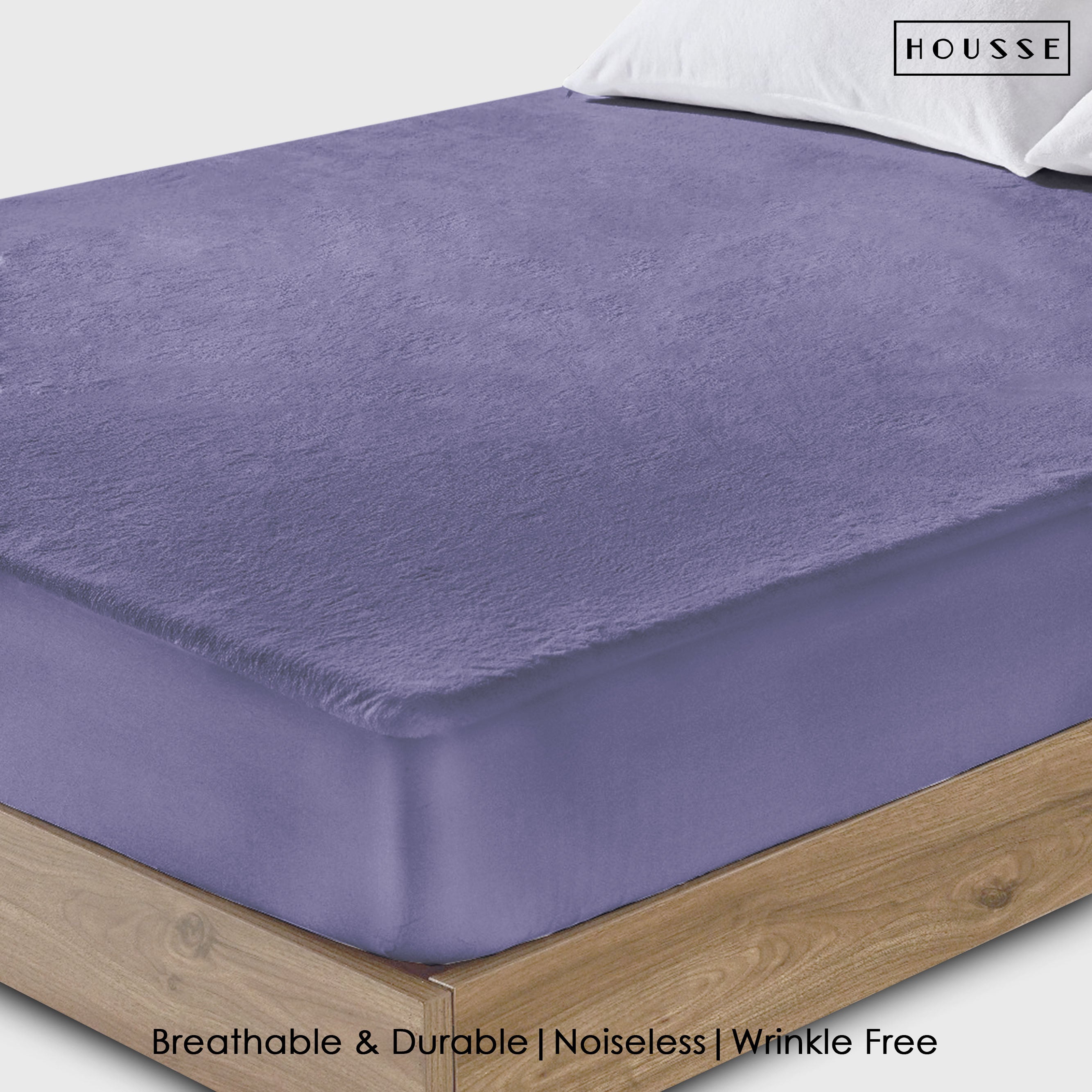 HOUSSE Water Proof Terry Cotton Feel Mattress Protector | Ultra Soft Breathable & Hypoallergenic Fitted Bed |