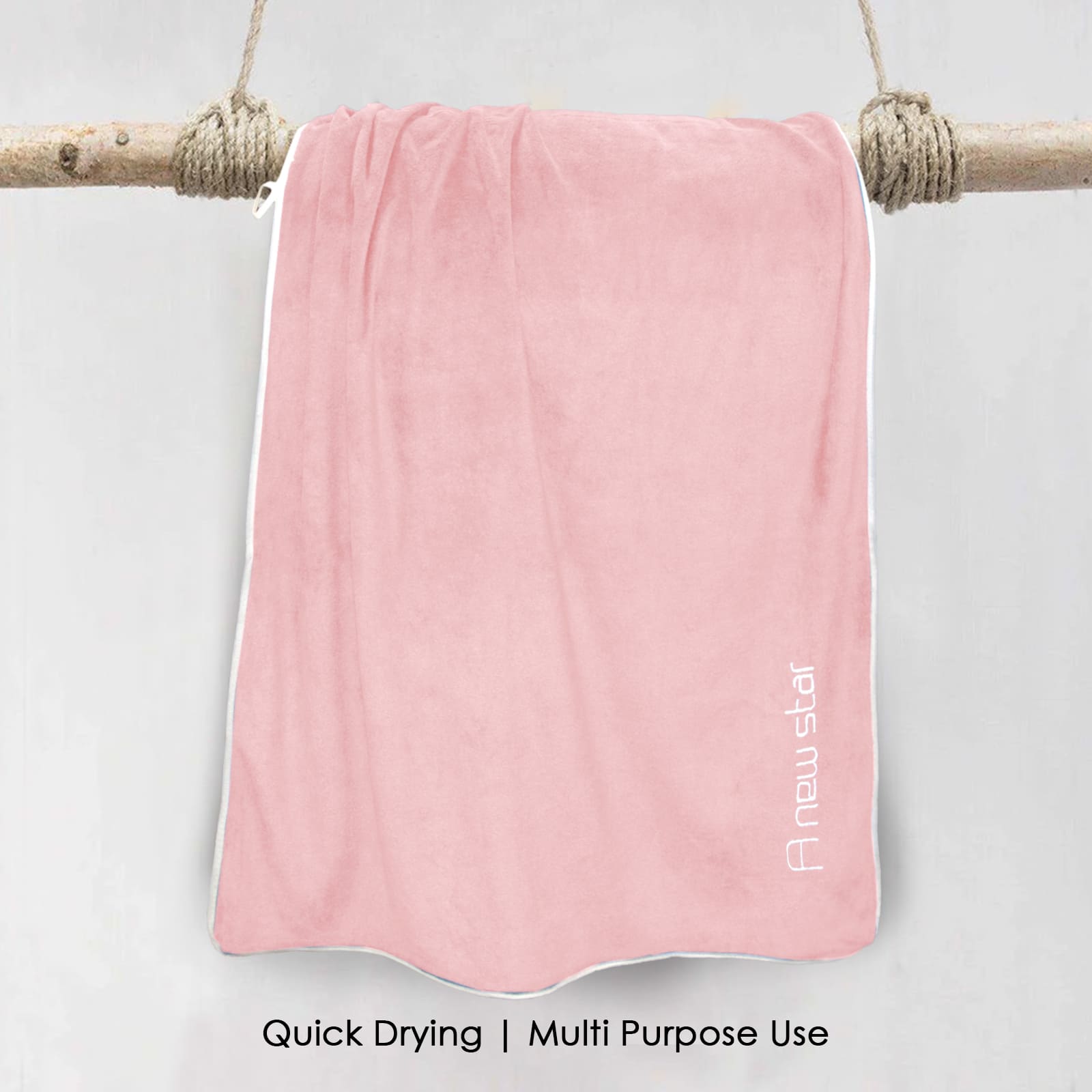 HOUSSE Premium Soft Microfiber Embroidery Bath Towel for Men, Women & Kids, 70x140cm Absorbent Quick-Drying Sweat Towel, 350 GSM Ideal for Gym, Beach, Outdoor