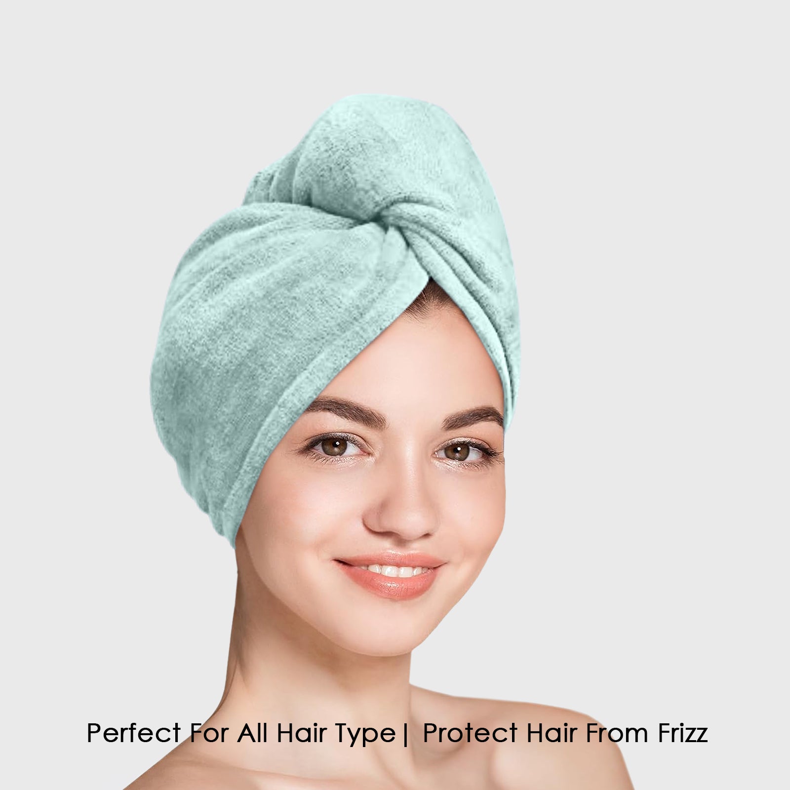 HOUSSE Microfibre Head Towels | 450 GSM High Absorbent Hair Wrap with Adjustable Buttons for Girls | Super Soft & Quick Dry Wrap Towel for Hairs | Set of 2 |