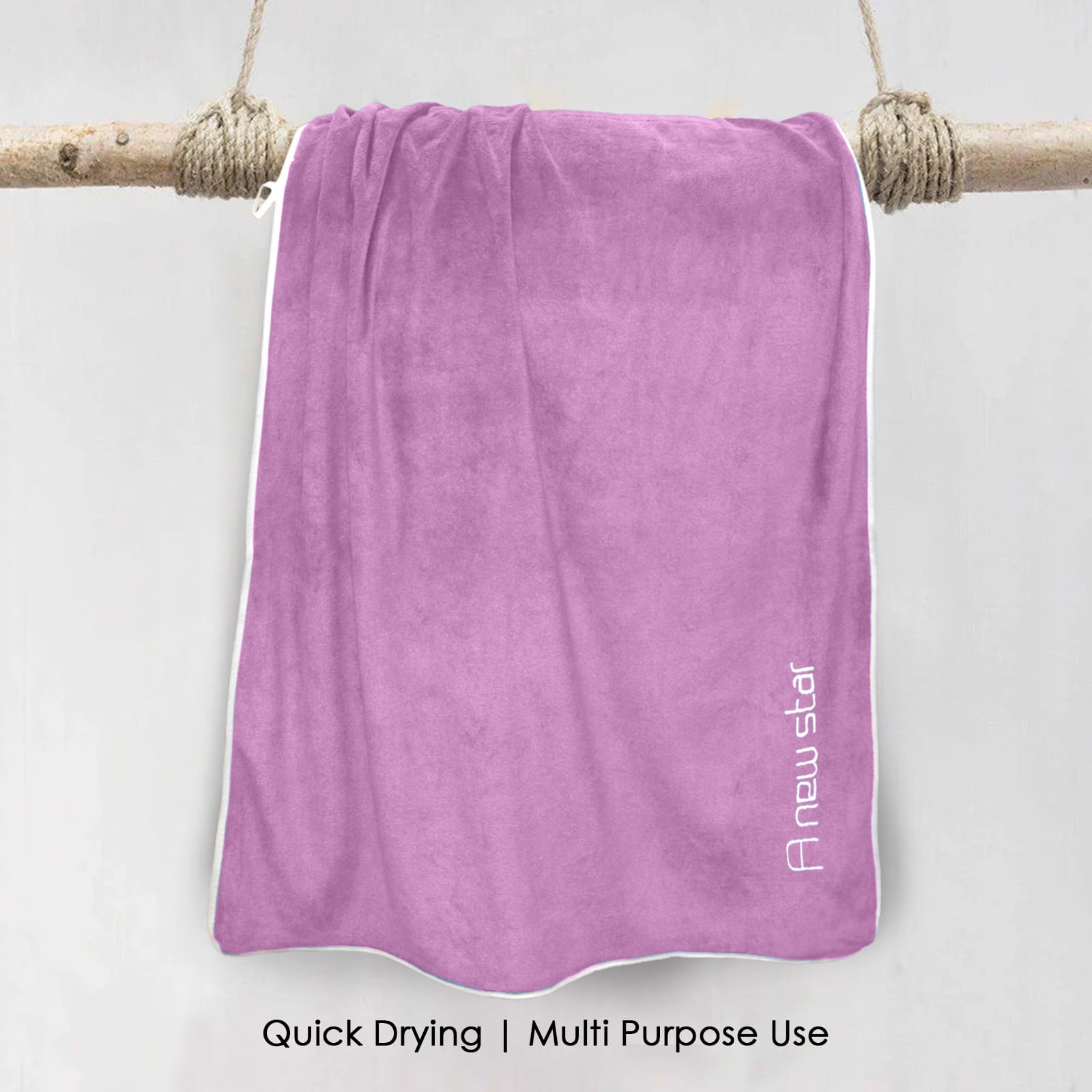 HOUSSE Premium Soft Microfiber Embroidery Bath Towel for Men, Women & Kids, 70x140cm Absorbent Quick-Drying Sweat Towel, 350 GSM Ideal for Gym, Beach, Outdoor