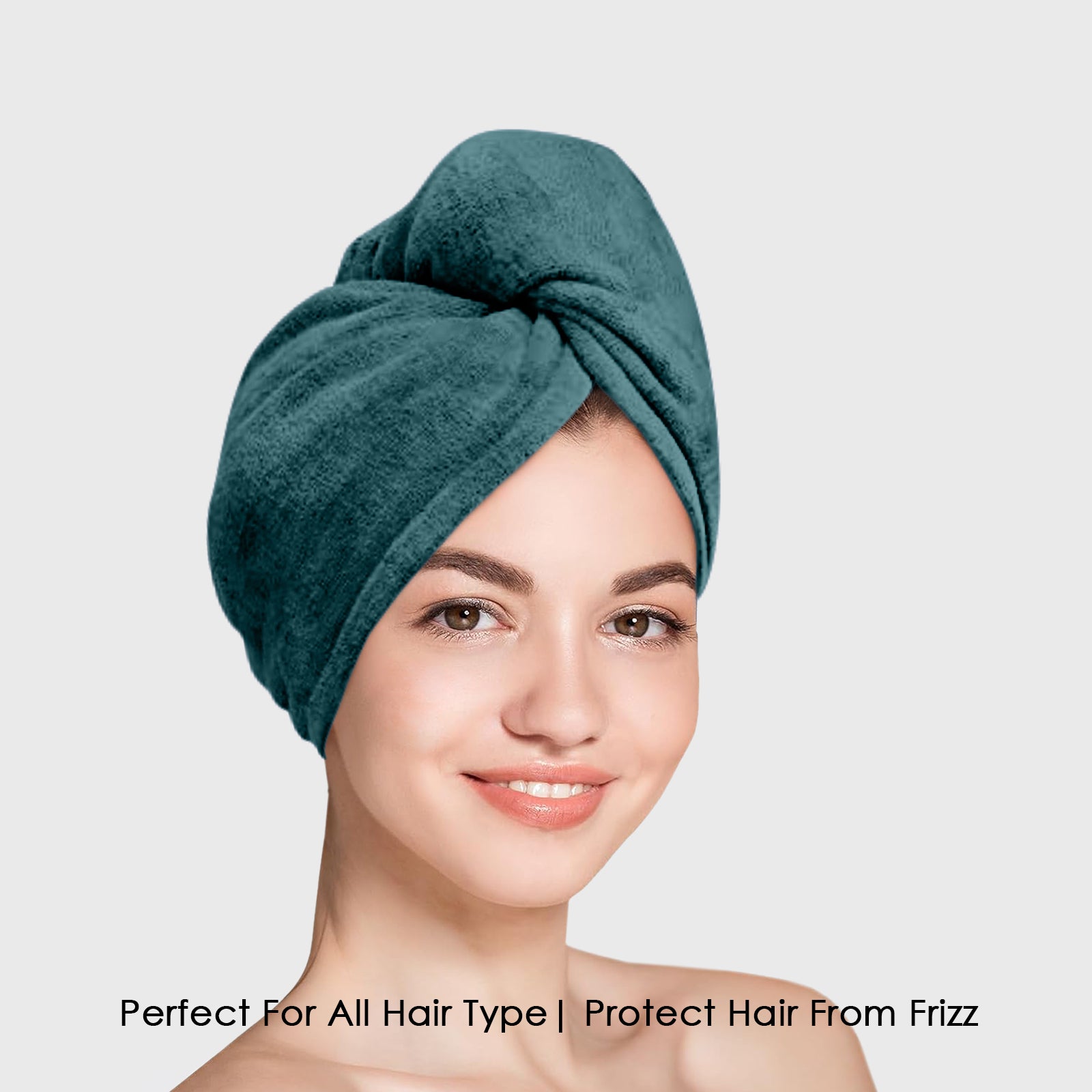 HOUSSE Microfibre Head Towels | 450 GSM High Absorbent Hair Wrap with Adjustable Buttons for Girls | Super Soft & Quick Dry Wrap Towel for Hairs |