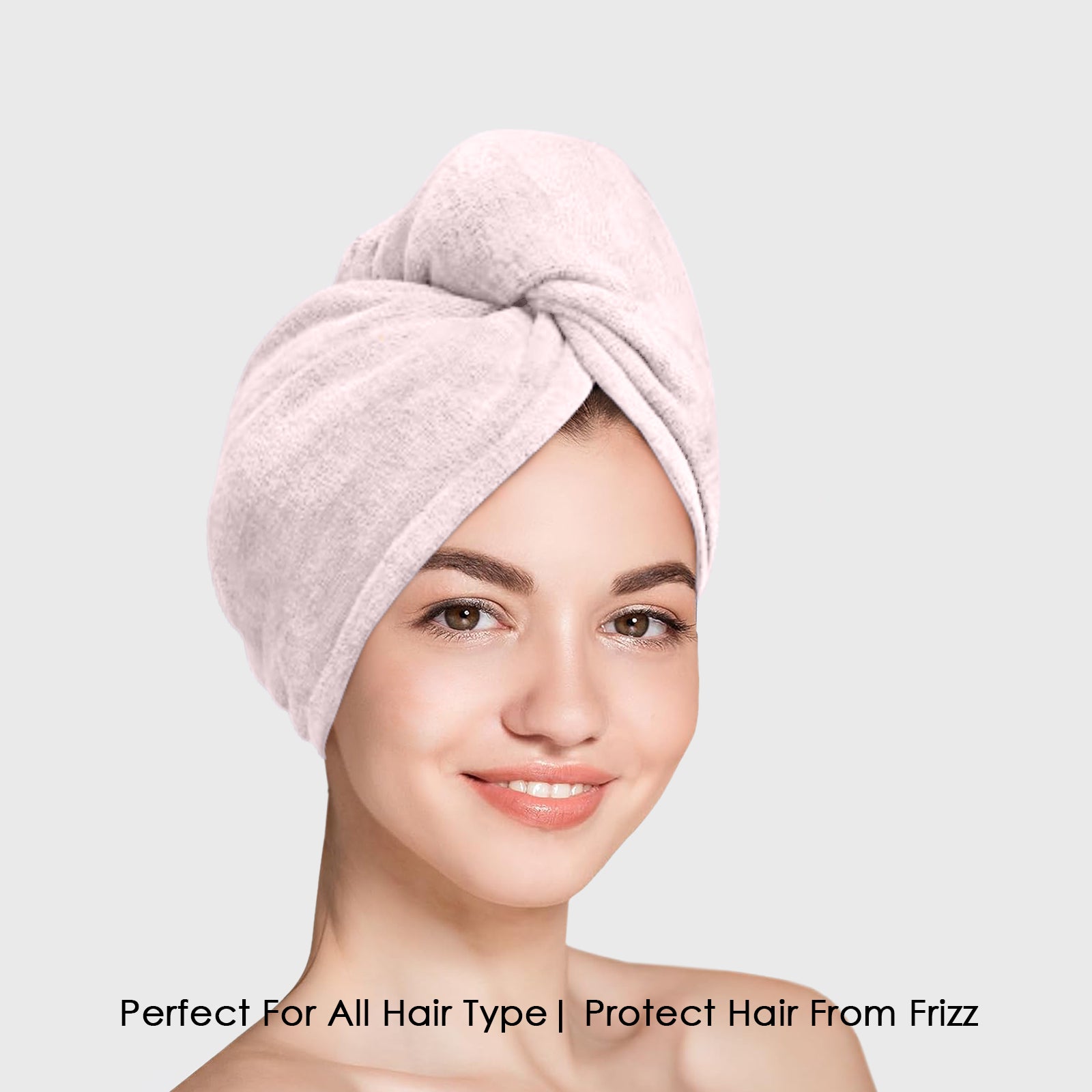 HOUSSE Microfibre Head Towels | 450 GSM High Absorbent Hair Wrap with Adjustable Buttons for Girls | Super Soft & Quick Dry Wrap Towel for Hairs | Set of 2 |